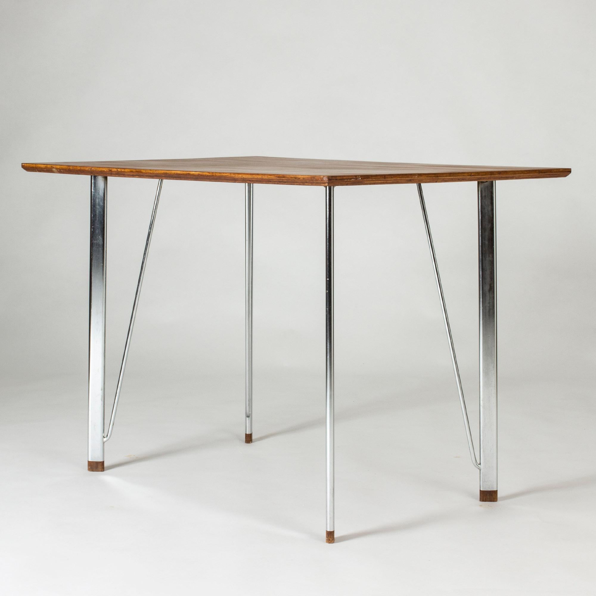 Mid-20th Century Steel and Teak Desk by Arne Jacobsen for Fritz Hansen. Denmark, 1960s For Sale