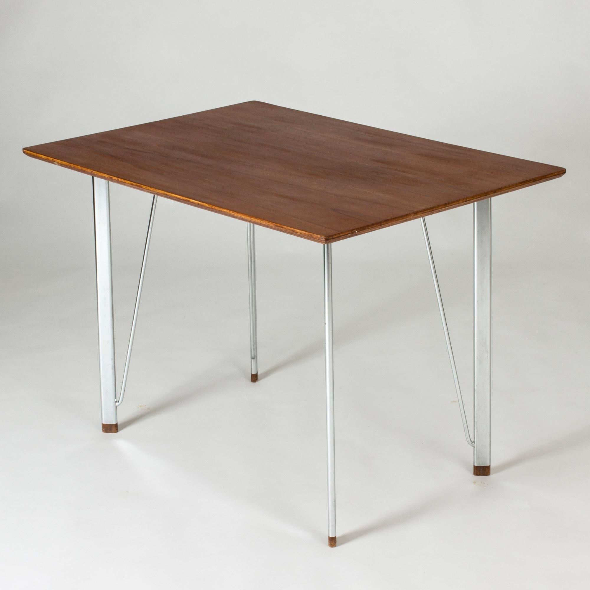 Steel and Teak Desk by Arne Jacobsen for Fritz Hansen. Denmark, 1960s For Sale 1