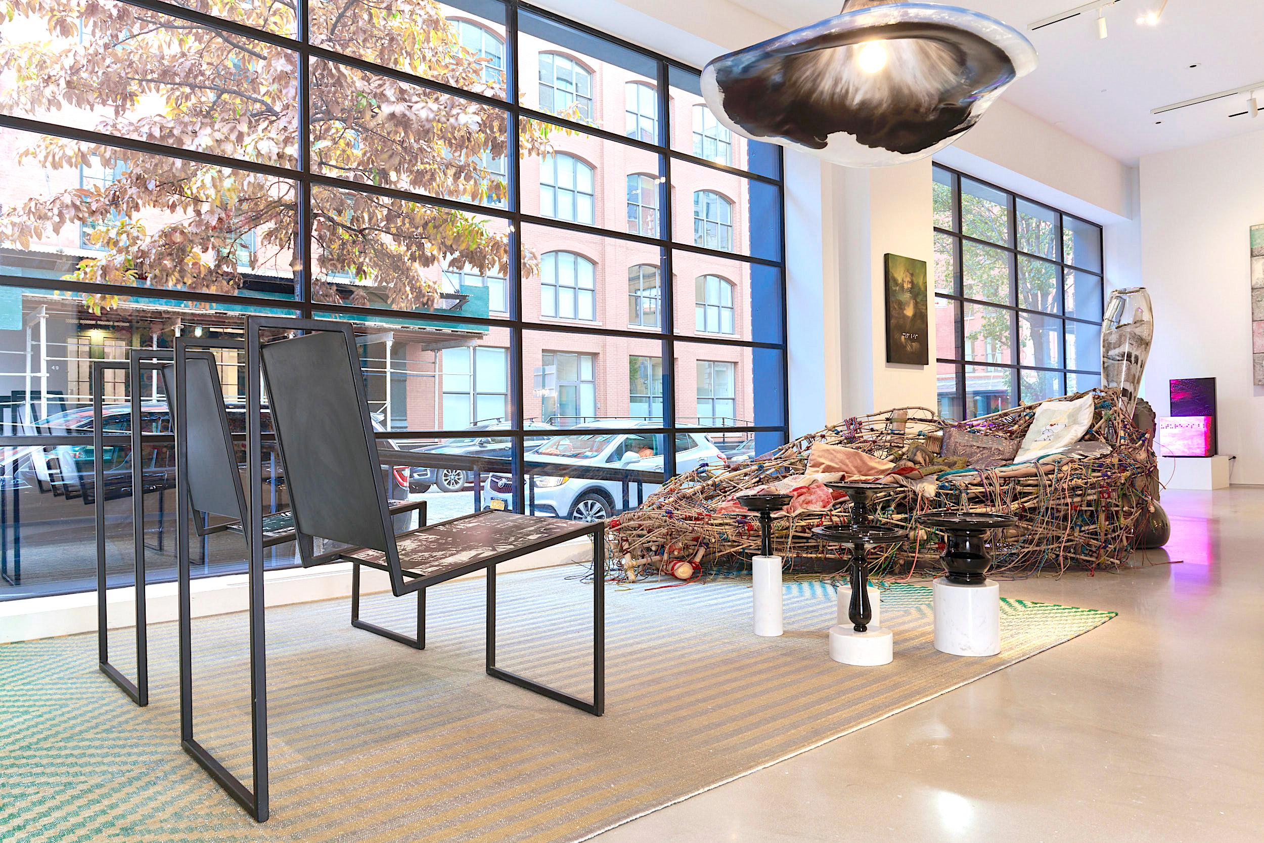 Steel and Tile Chiaroscuro Chairs by Pedro Barrail In Excellent Condition In New York, NY