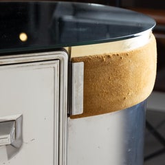 Steel and velvet bar cabinet by Willy Rizzo