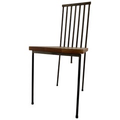 Steel and Wood American Modernist Chair