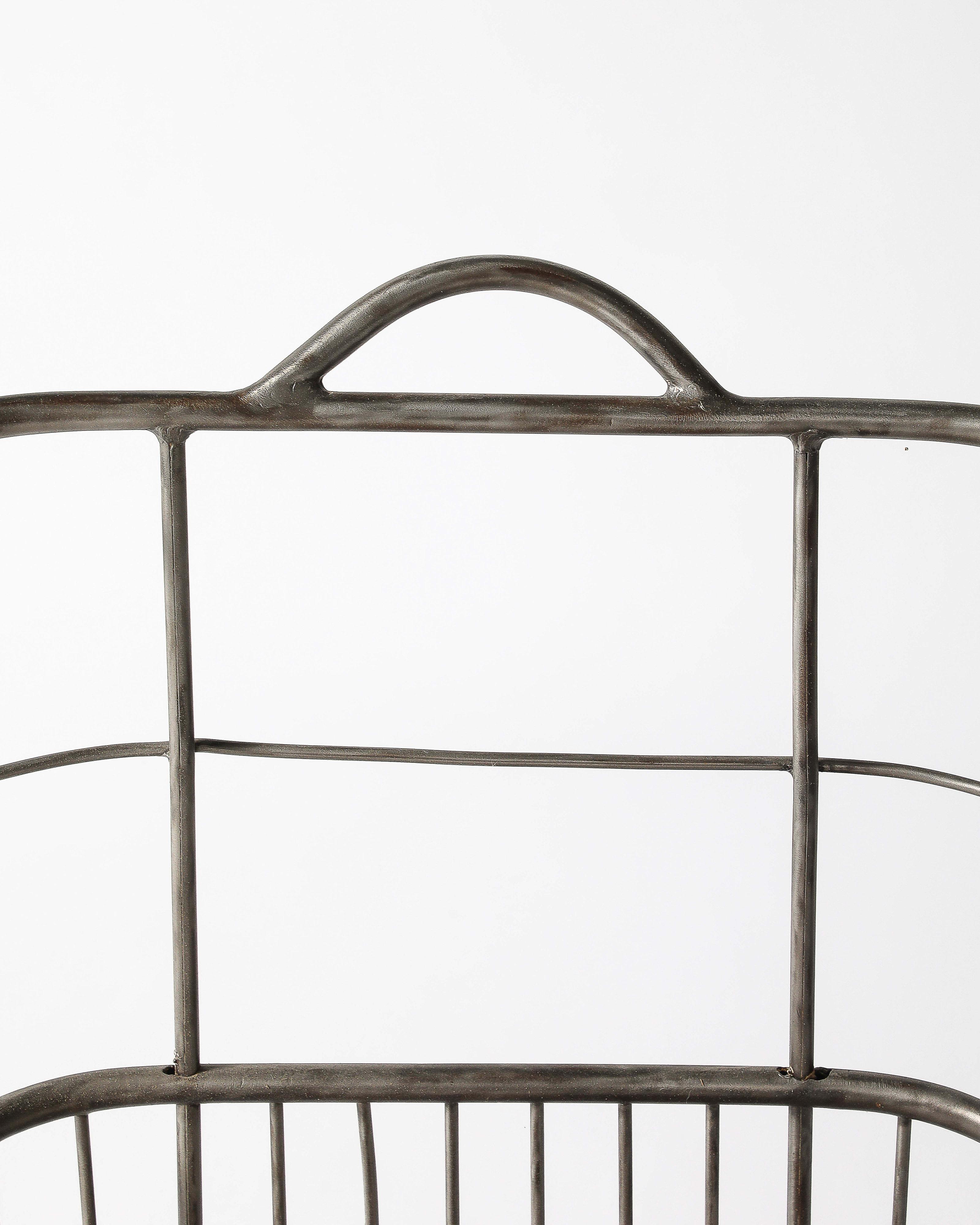 Steel and Wood Industrial Cart/Rolling Basket France, c. 1950 For Sale 3