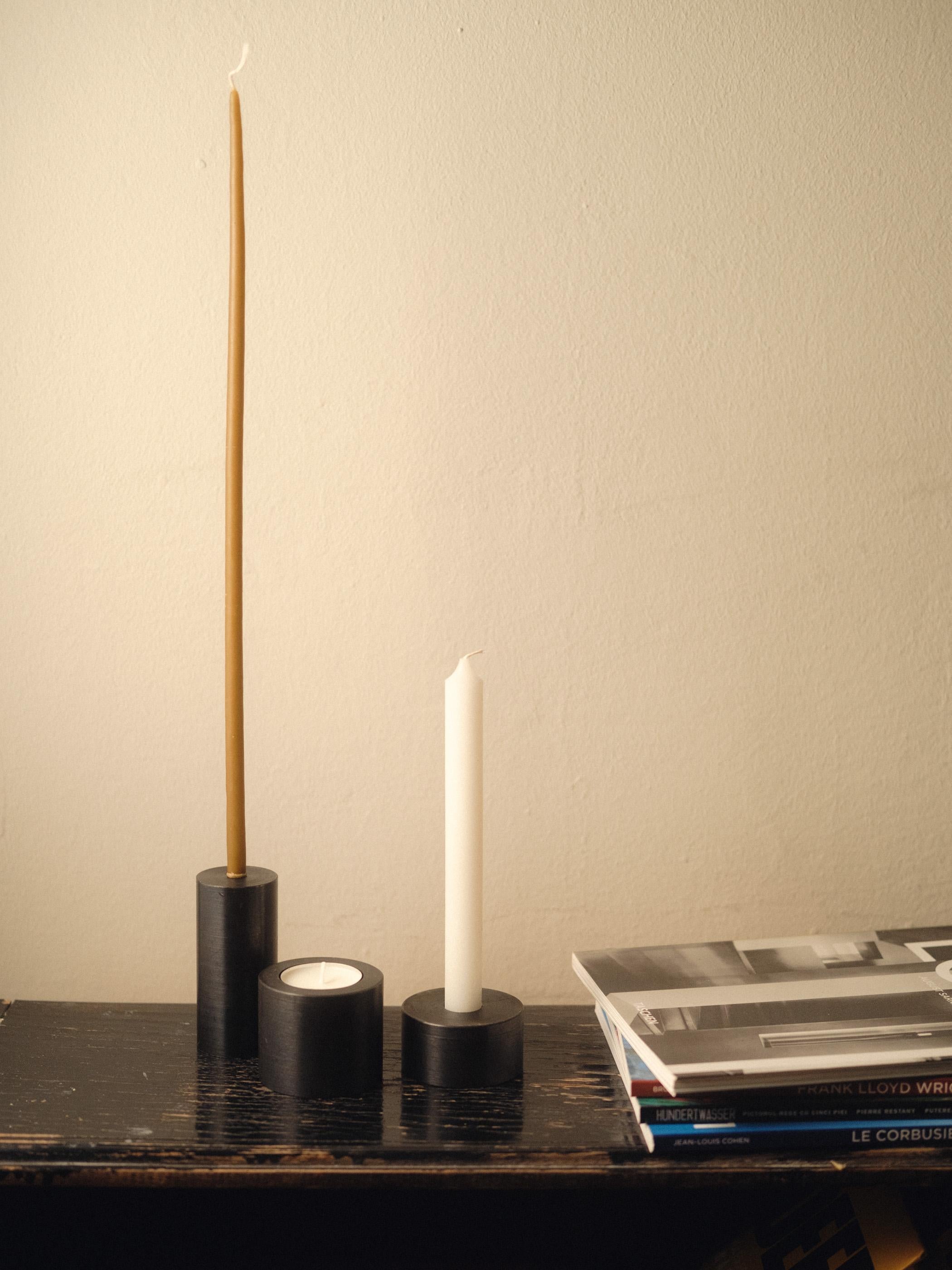 Post-Modern Steel Another Candleholder by Radu Abraham For Sale