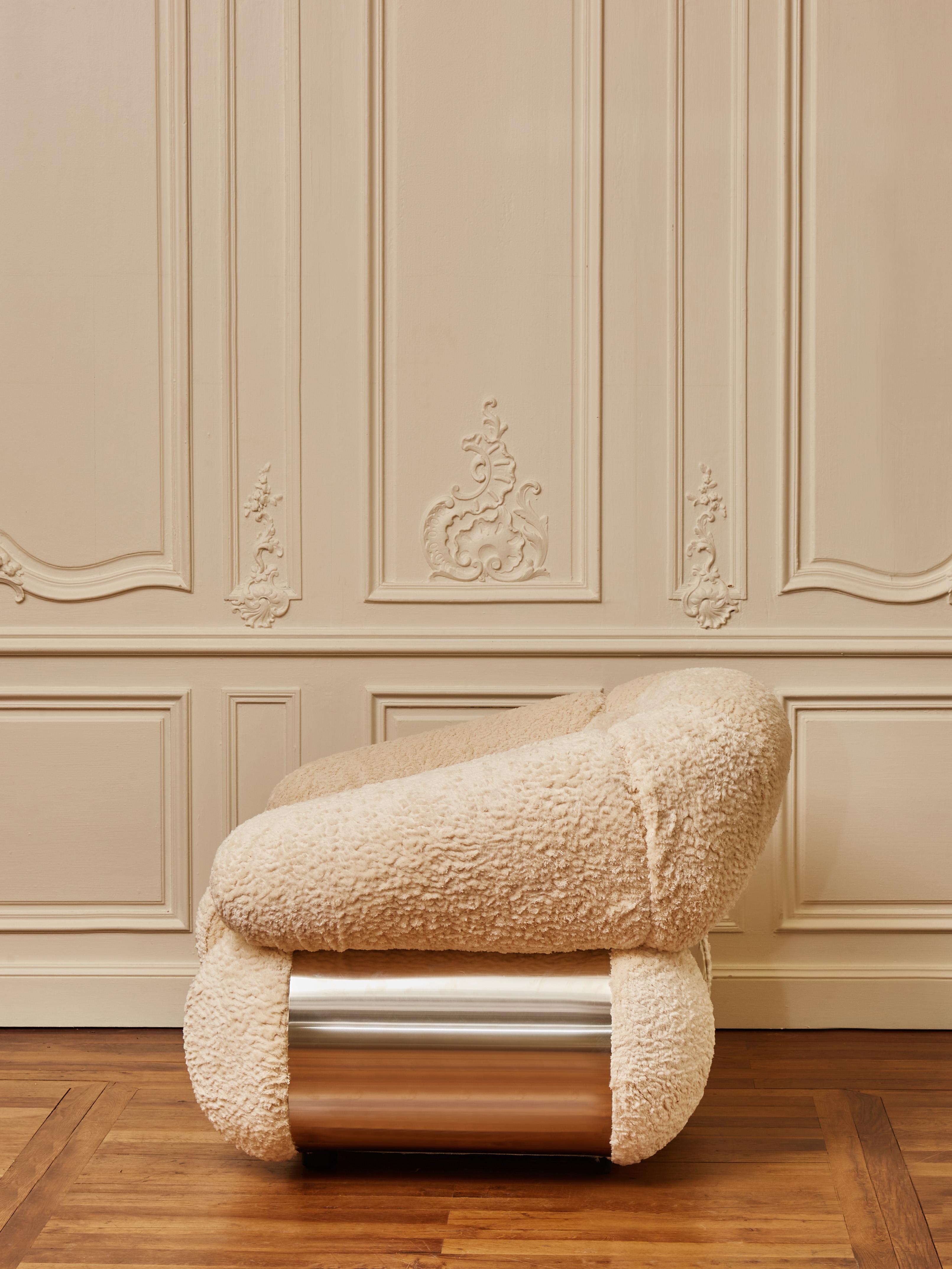French Steel armchairs by Studio Glustin