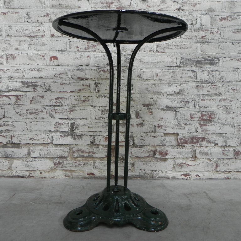Steel Bistro Table on Cast Iron Base For Sale at 1stdibs