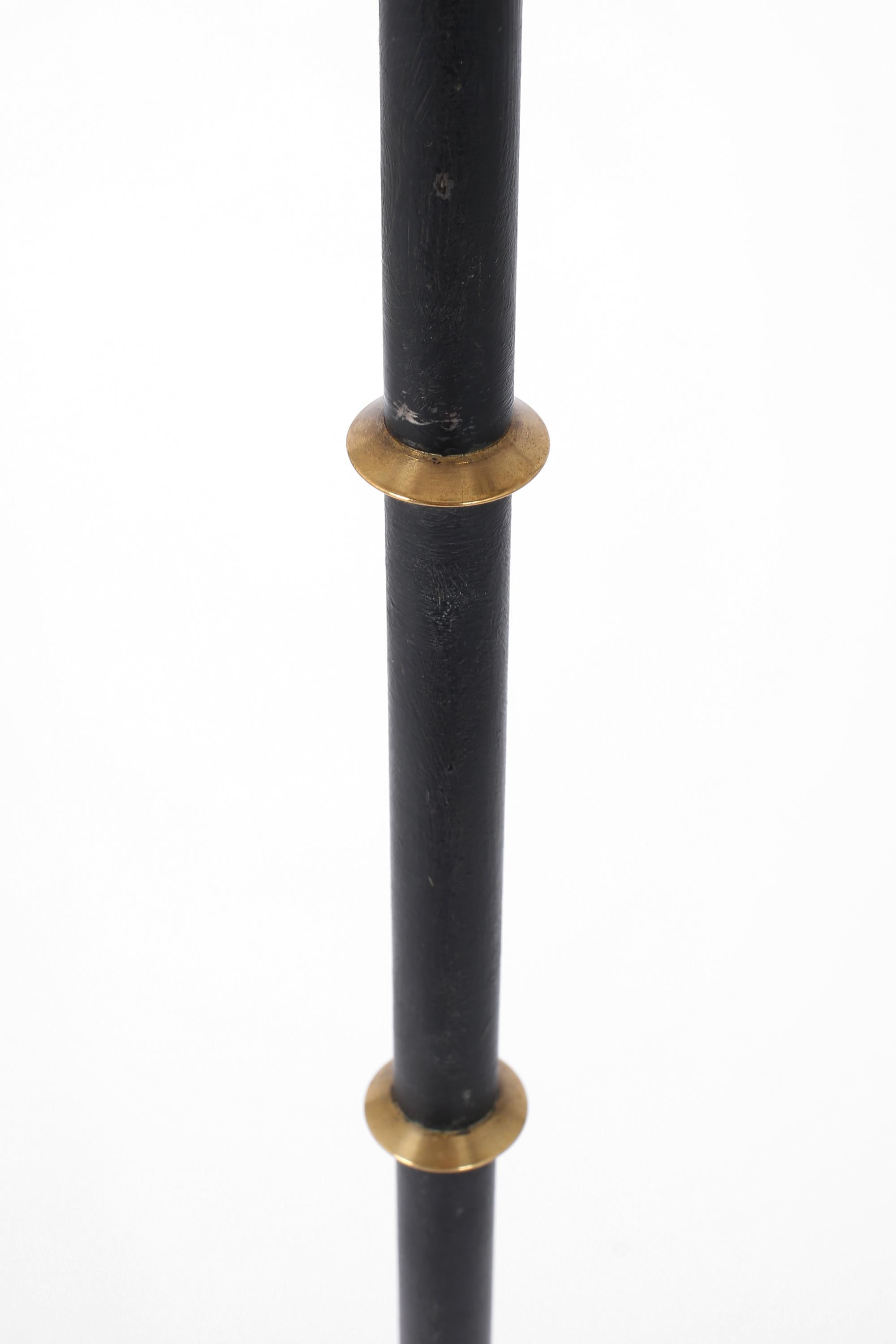 Steel, Brass and Cast Iron Floor Lamp by Gilles Sermadiras In Good Condition In London, GB
