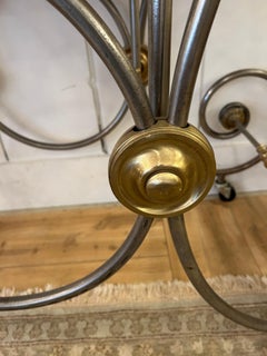 Steel Brass and Marble French Style Patisserie Console Table
