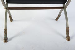 1960s Maison Jansen Style Magazine Stand in Steel and Leather