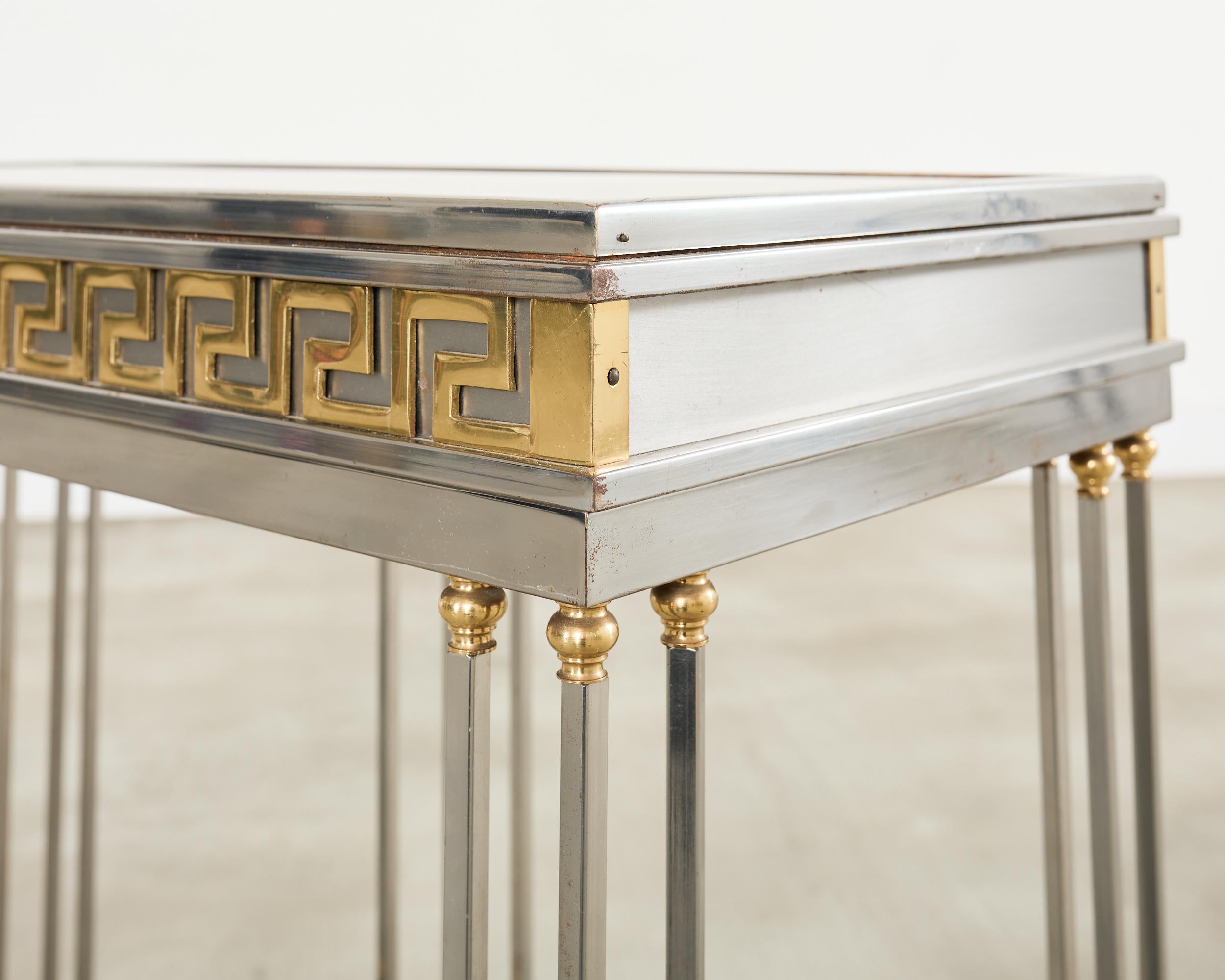 Steel Bronze Neoclassical Directoire Style Console Table Desk For Sale 4