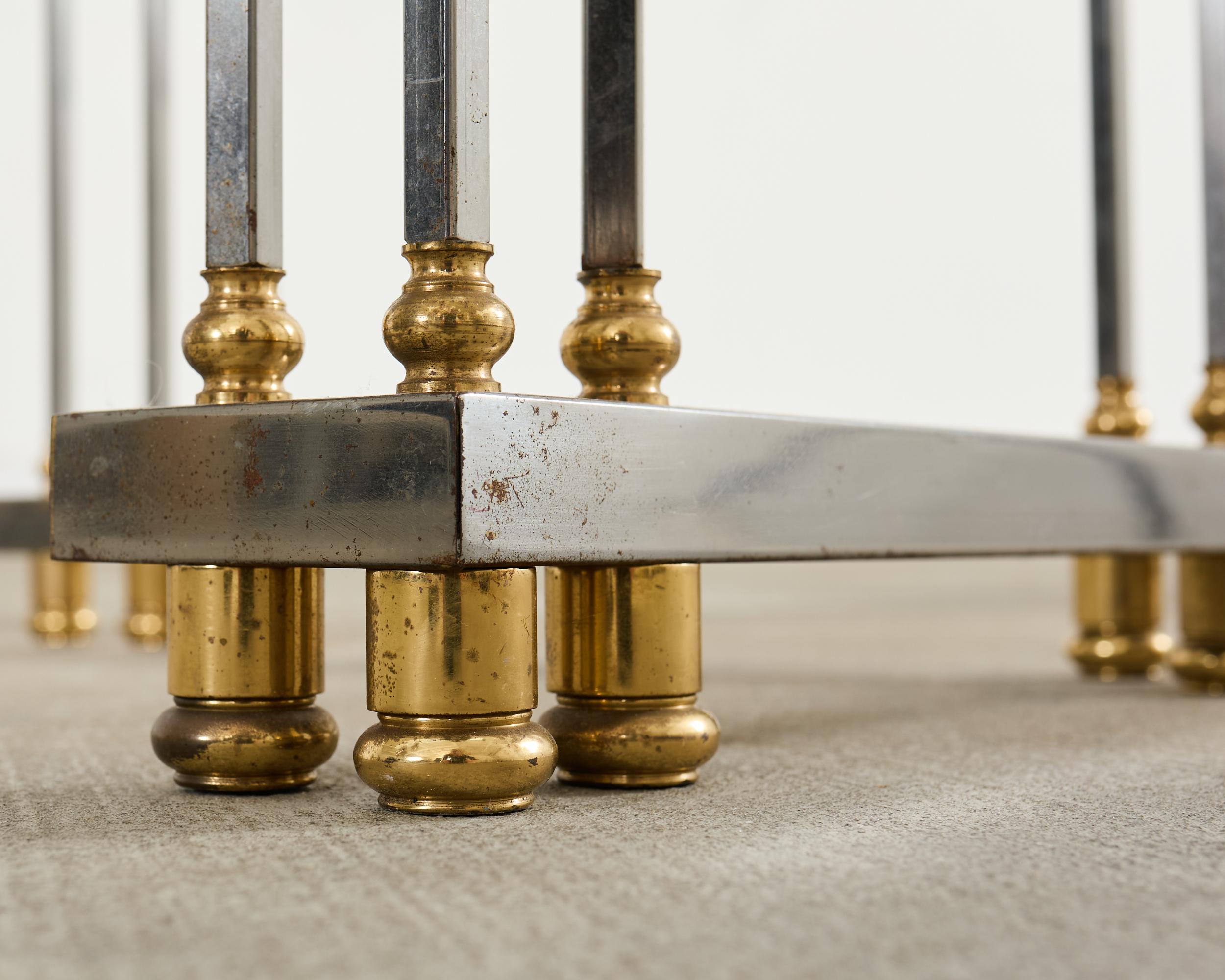 Steel Bronze Neoclassical Directoire Style Console Table Desk For Sale 5