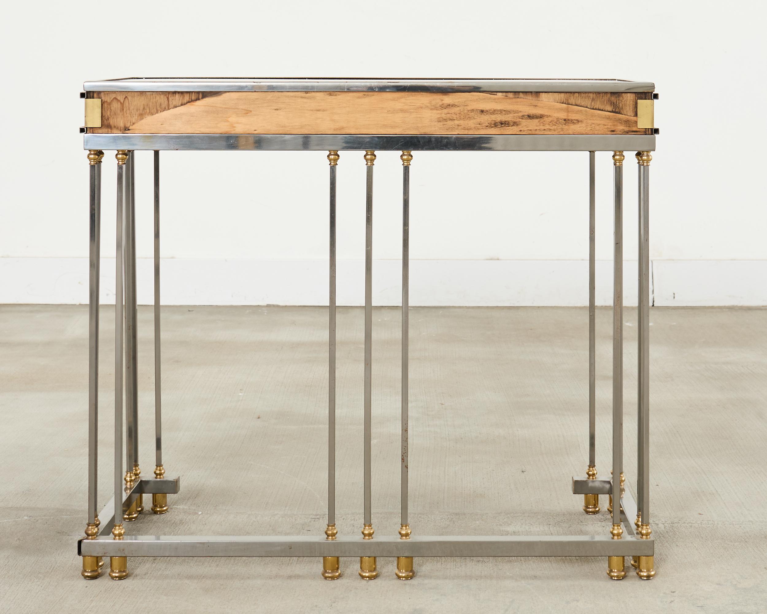 Steel Bronze Neoclassical Directoire Style Console Table Desk For Sale 8