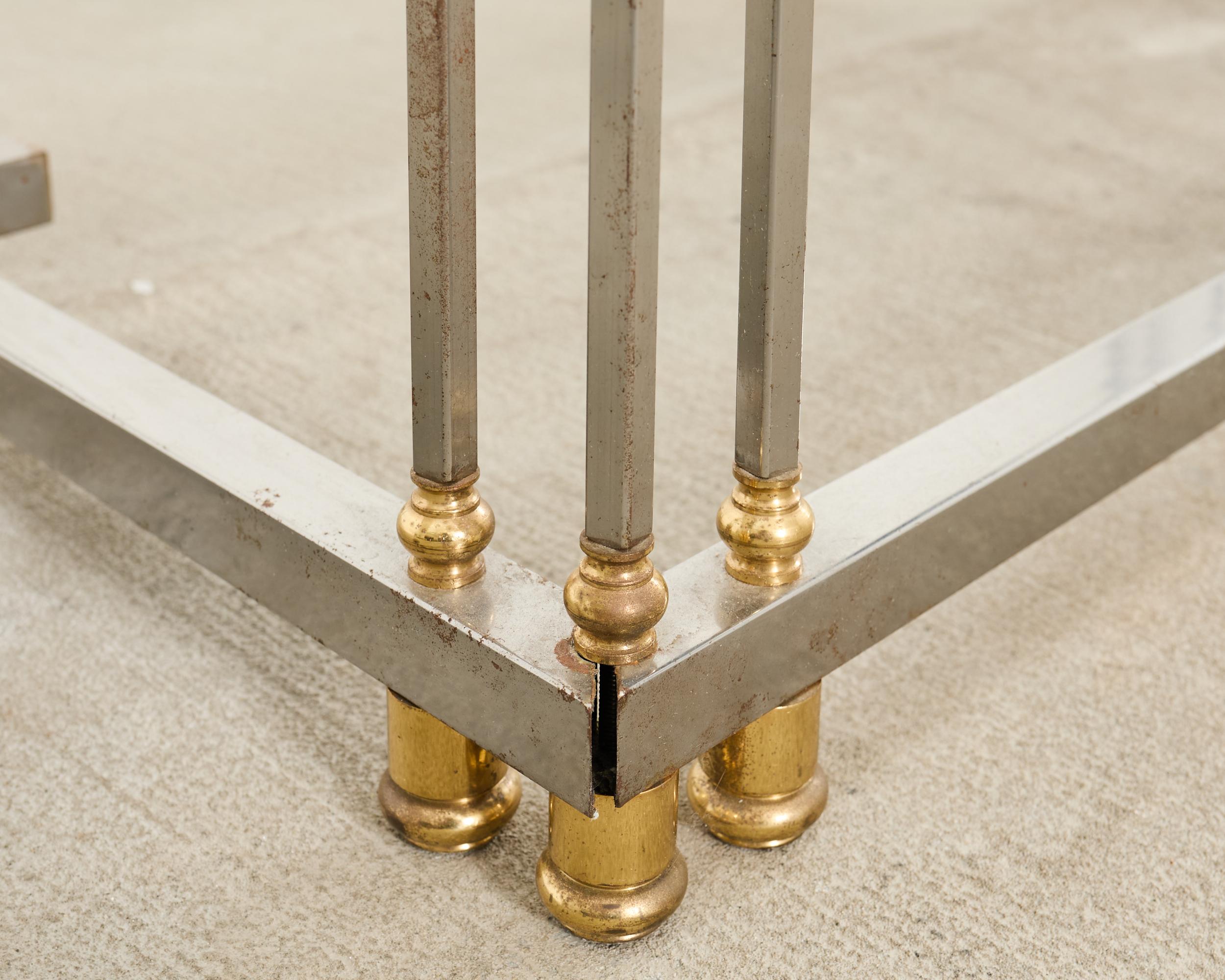 Steel Bronze Neoclassical Directoire Style Console Table Desk For Sale 9