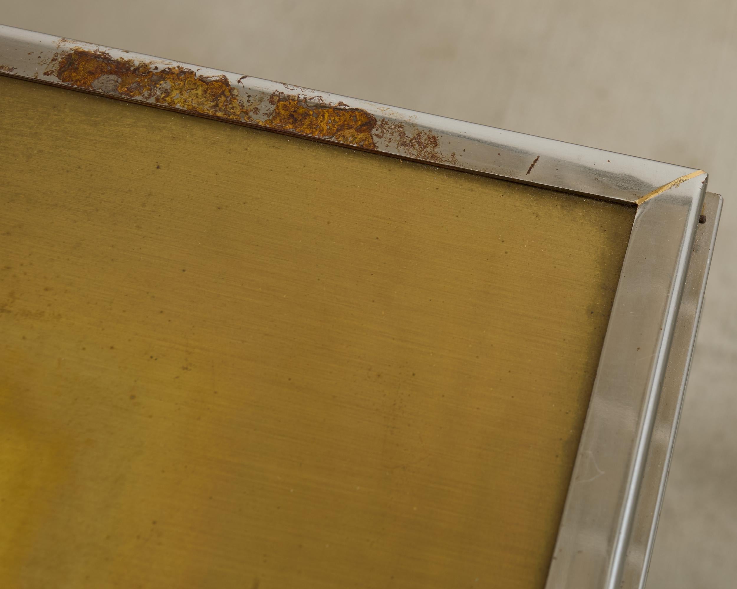 Steel Bronze Neoclassical Directoire Style Console Table Desk For Sale 1