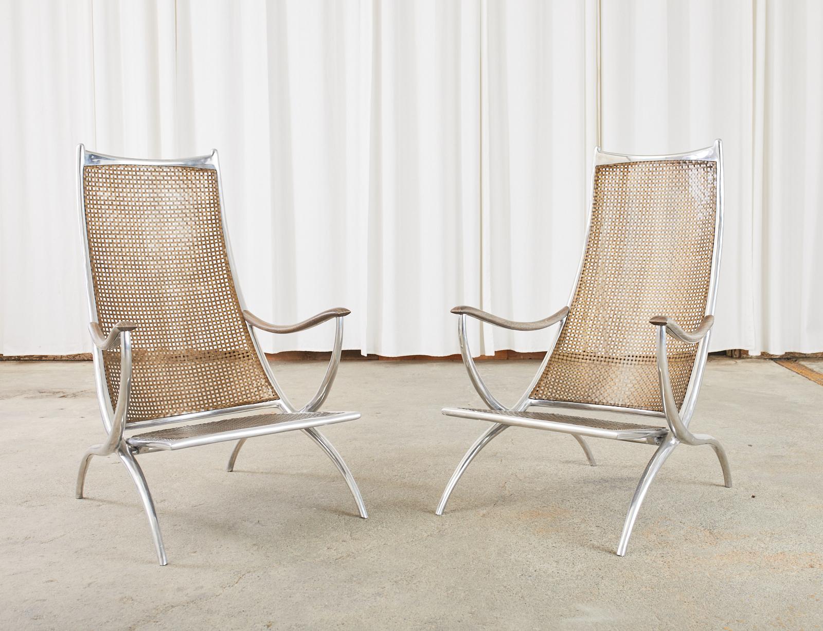 Oak Steel Bronze Turku Lounge Chairs by Ironies For Sale
