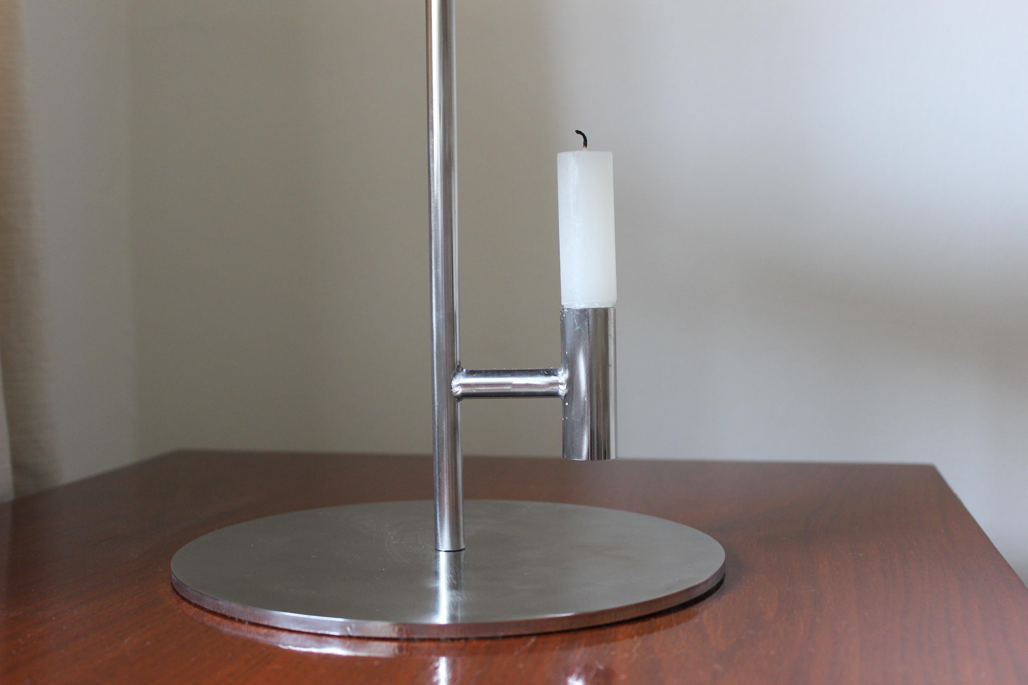 Industrial 'Analogue Table Lamp' Steel Candle Holder Lamp by Elliot Barnes EJR Barnes For Sale