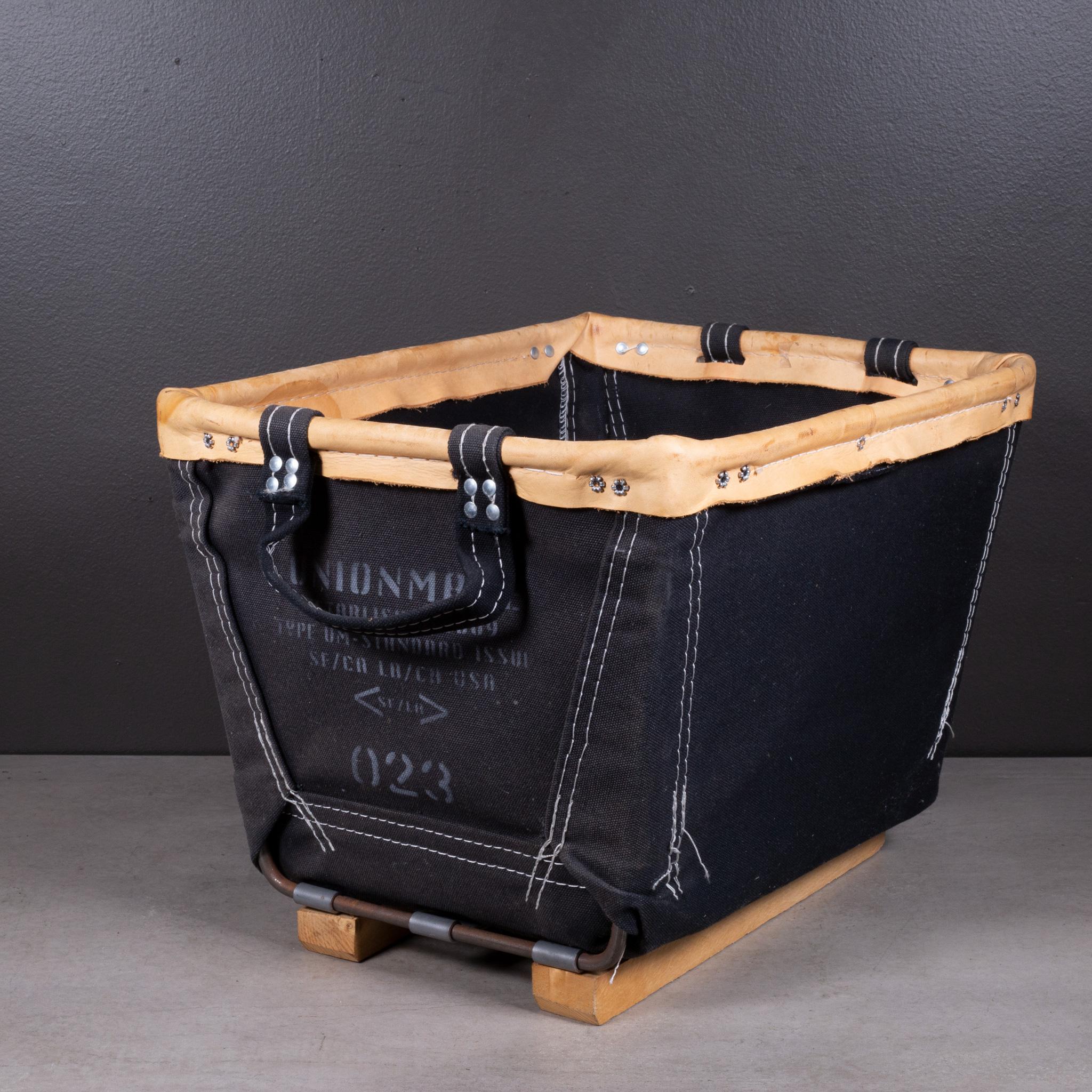 Steel Canvas Basket Corp Baskets With Leather Trim-Price per piece 2