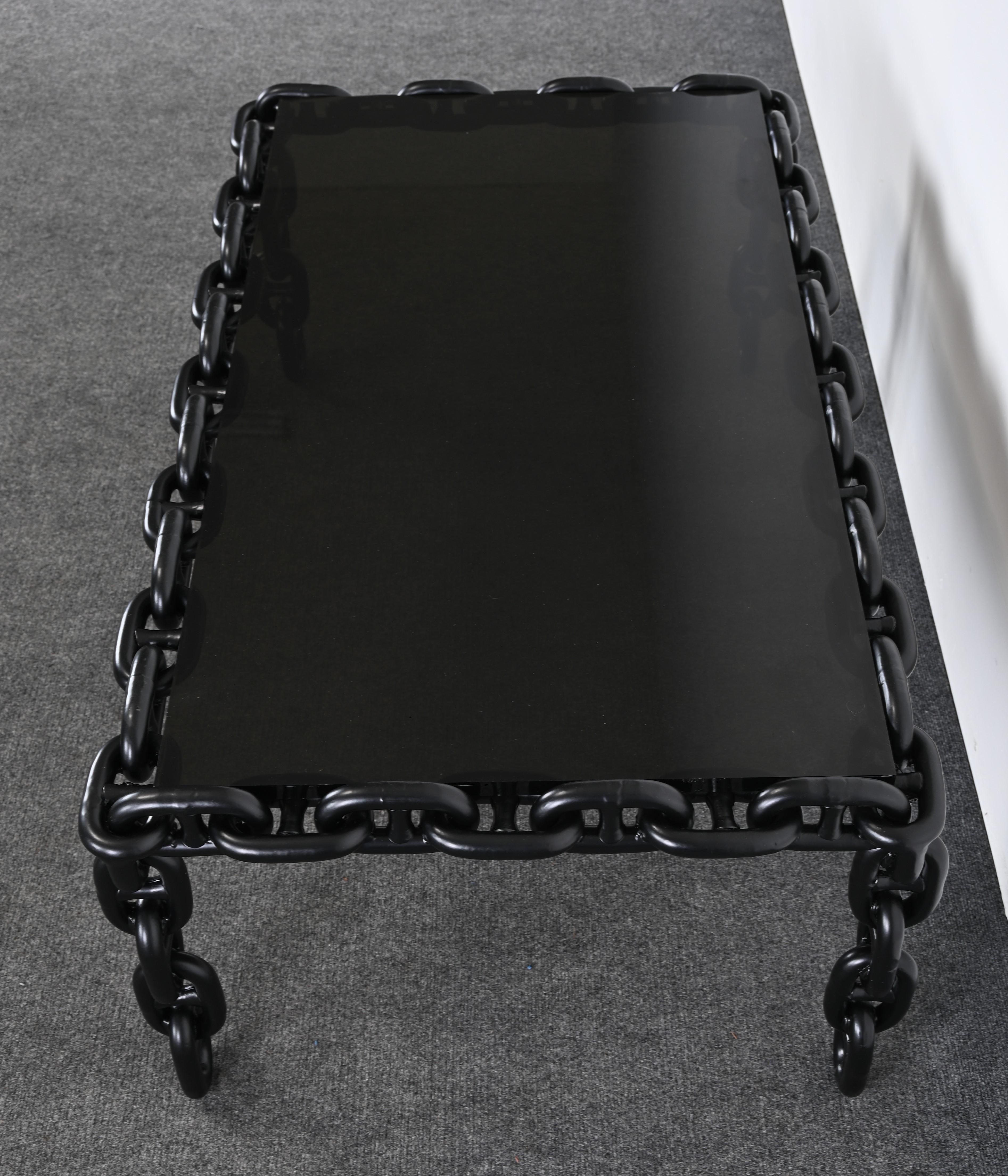 Steel Chain Coffee Table in the Manner of Franz West, 20th Century For Sale 2