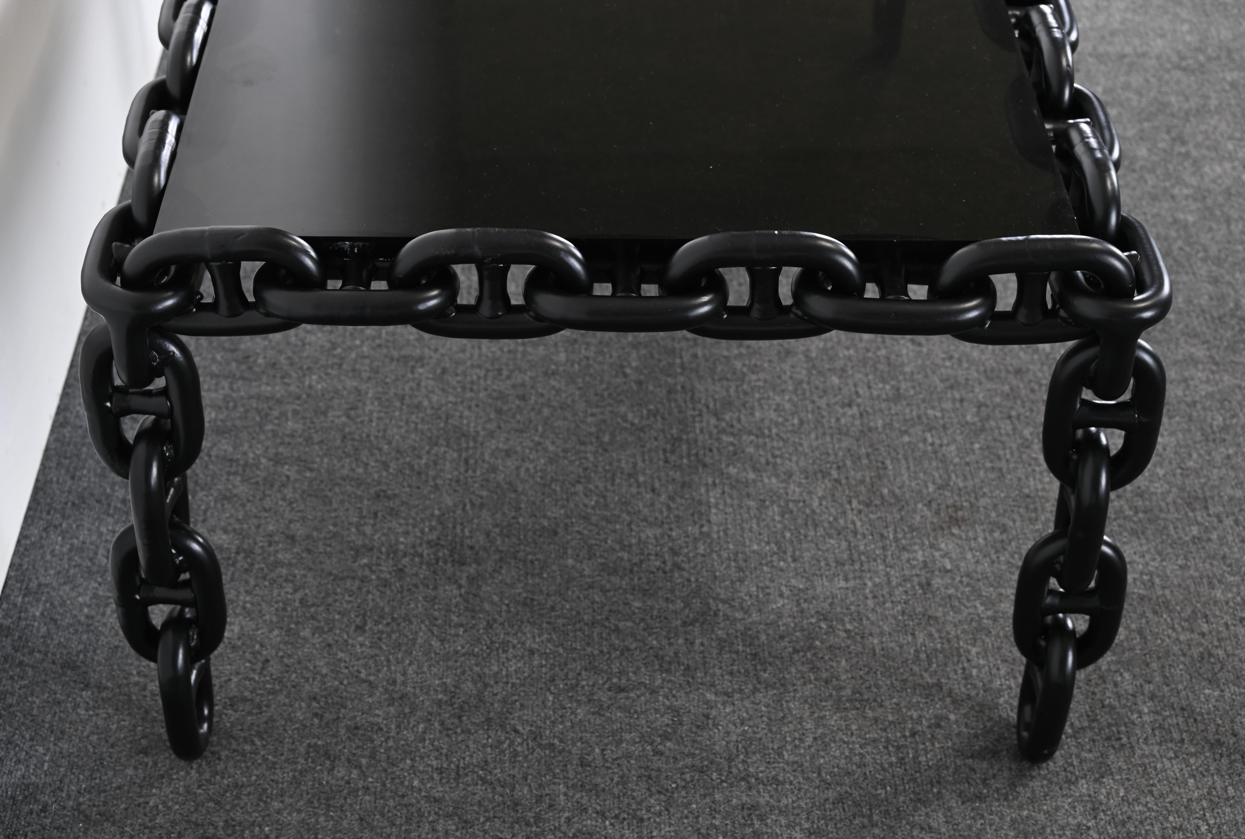 Steel Chain Coffee Table in the Manner of Franz West, 20th Century For Sale 3