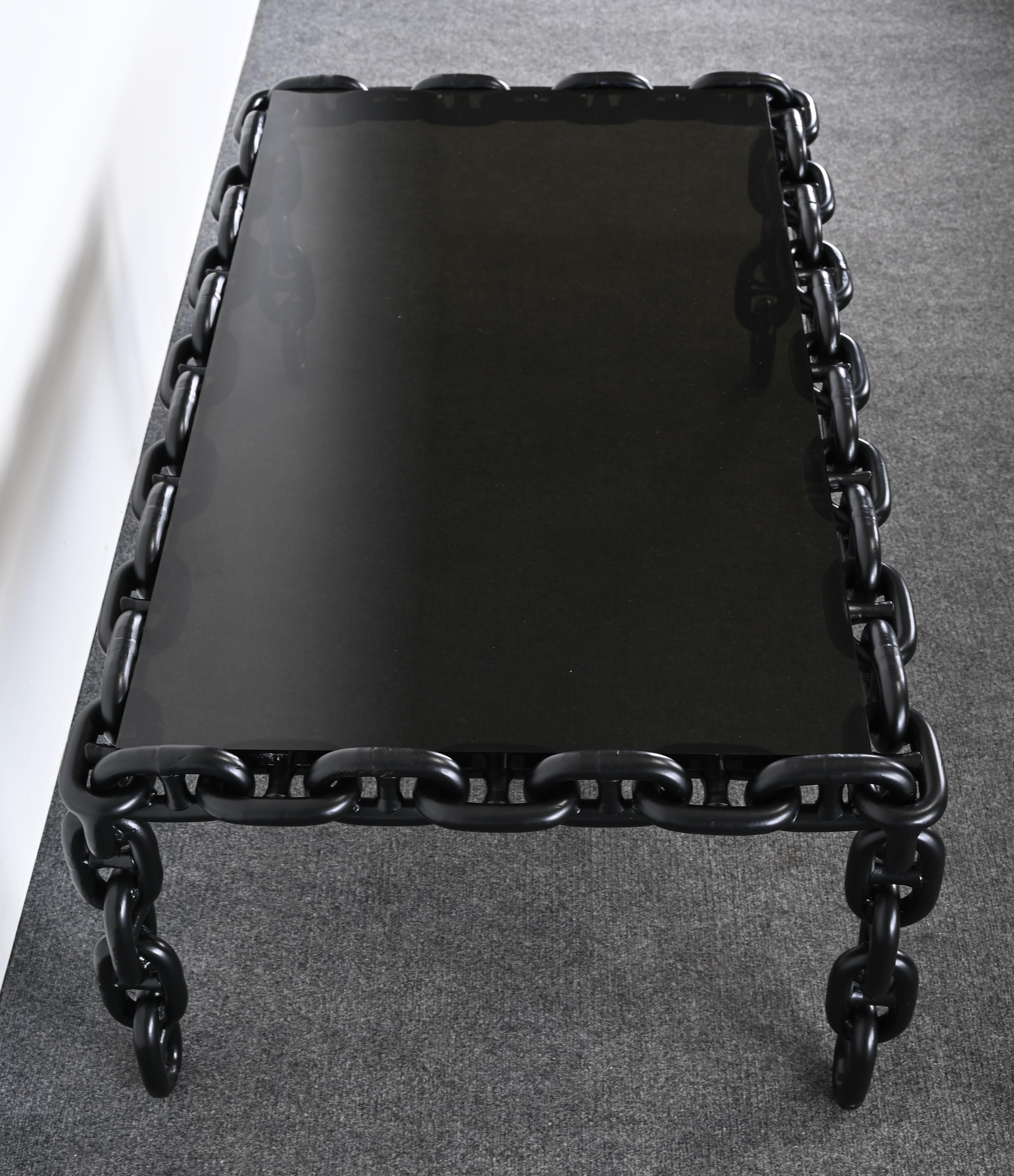 Steel Chain Coffee Table in the Manner of Franz West, 20th Century For Sale 4