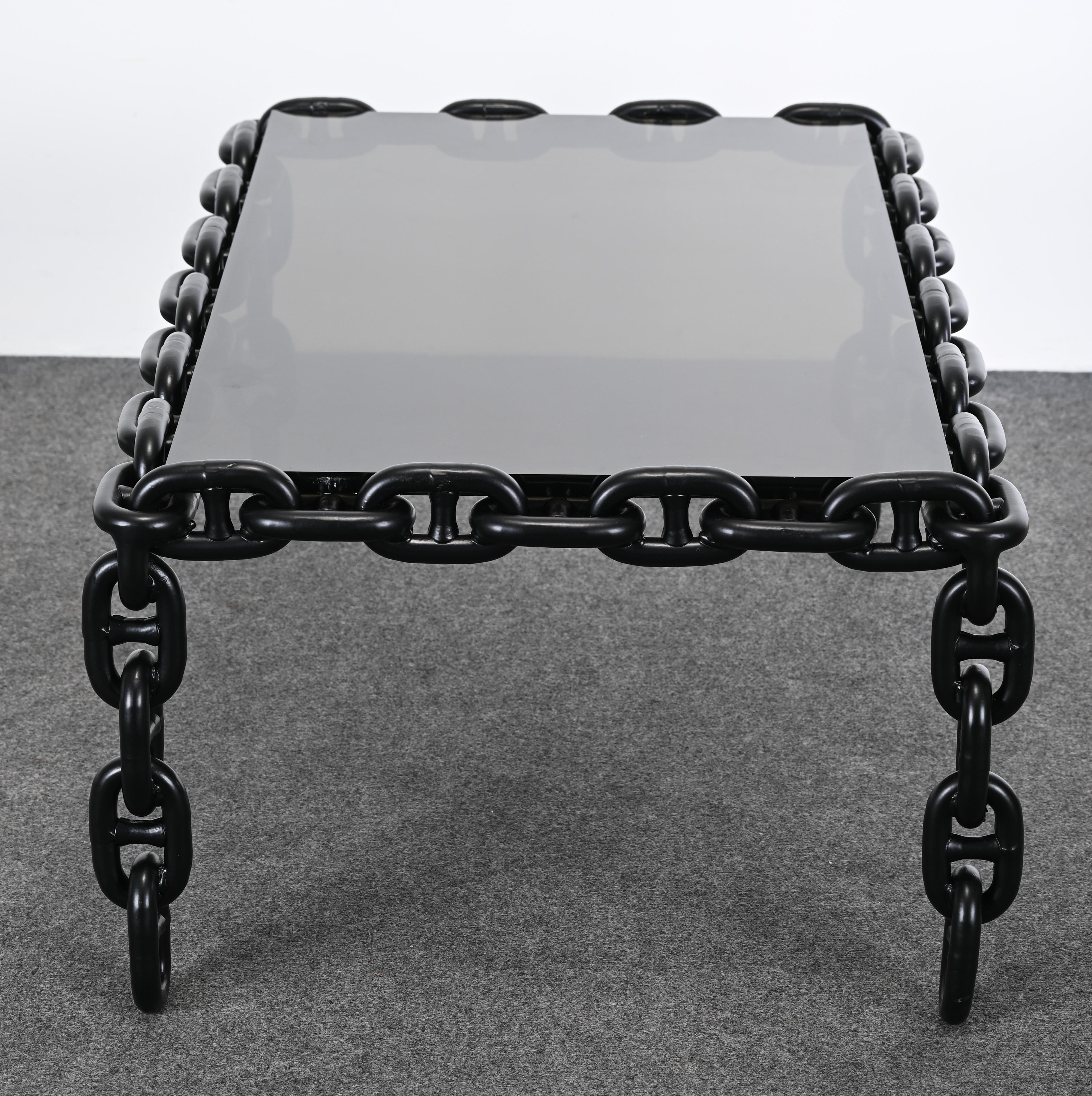 Steel Chain Coffee Table in the Manner of Franz West, 20th Century For Sale 7