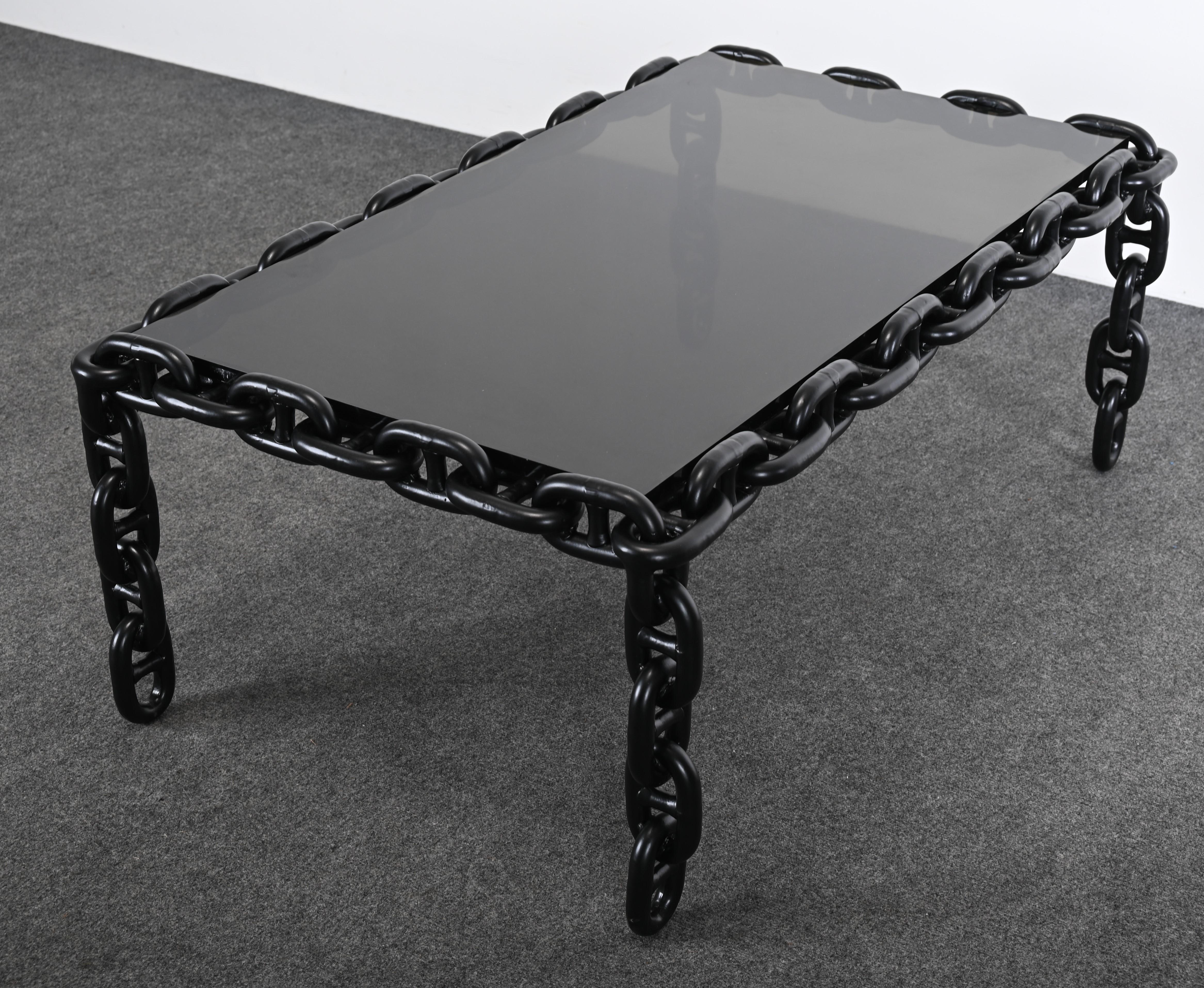 Steel Chain Coffee Table in the Manner of Franz West, 20th Century For Sale 6