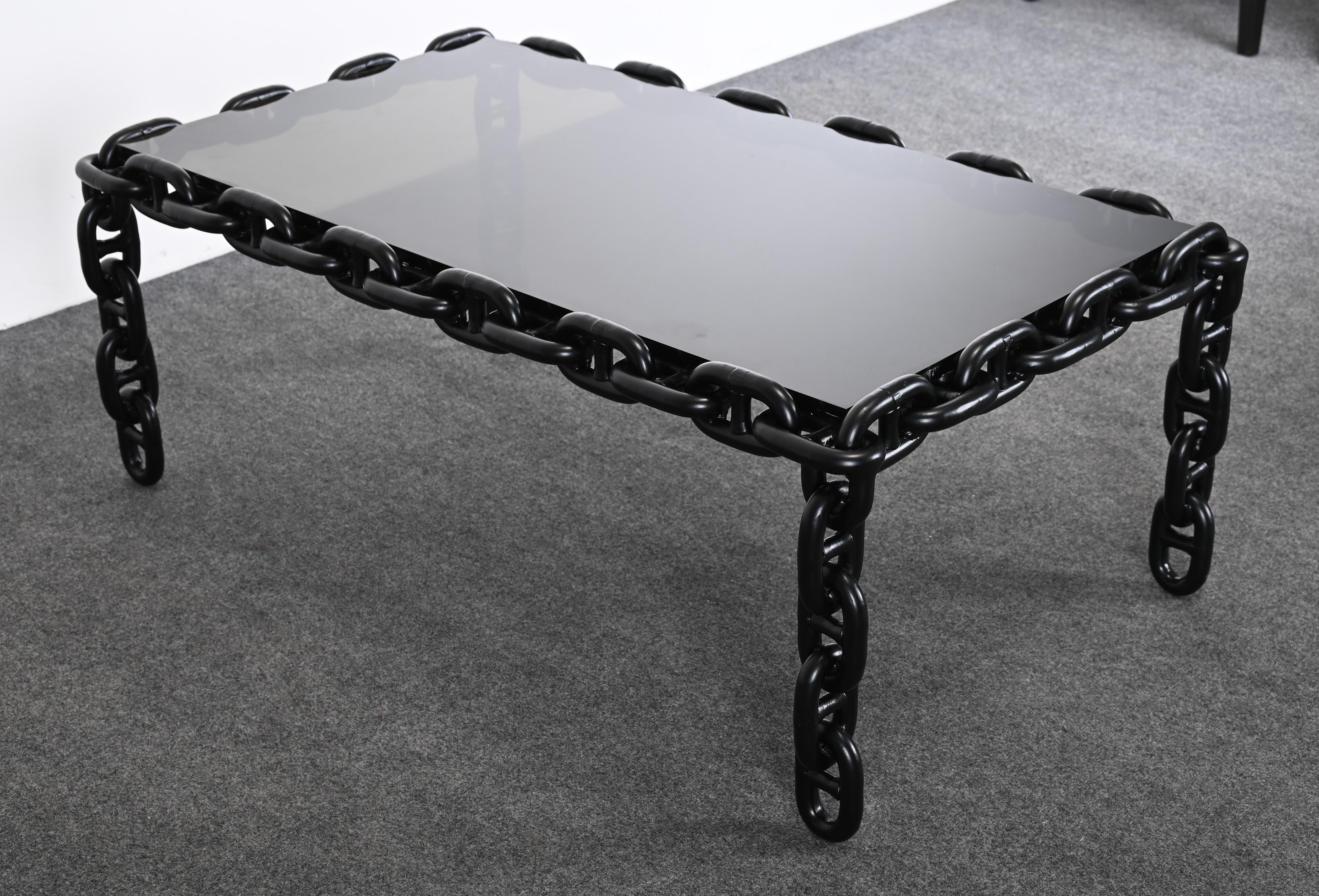 Steel Chain Coffee Table in the Manner of Franz West, 20th Century For Sale 9