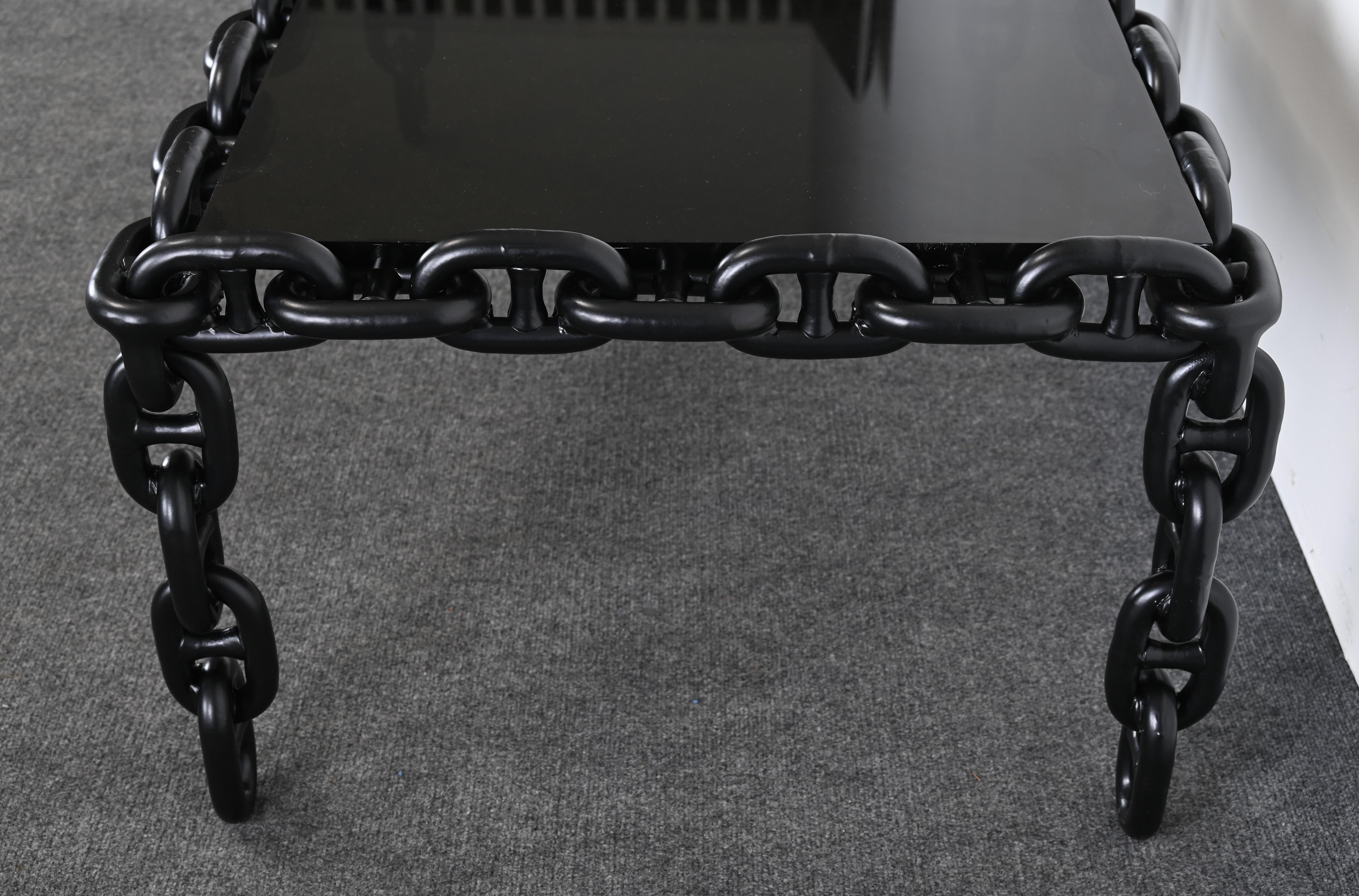 Steel Chain Coffee Table in the Manner of Franz West, 20th Century For Sale 1