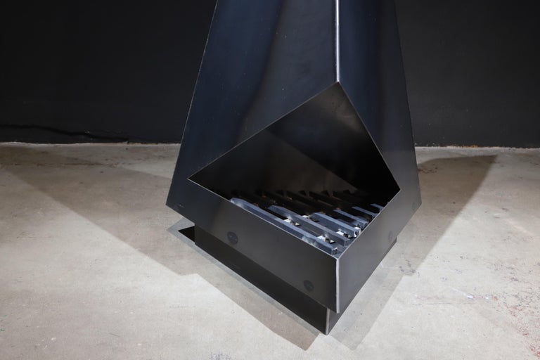 Steel Chiminea Fire Pit Outdoor Fireplace at 1stDibs steel chimnea