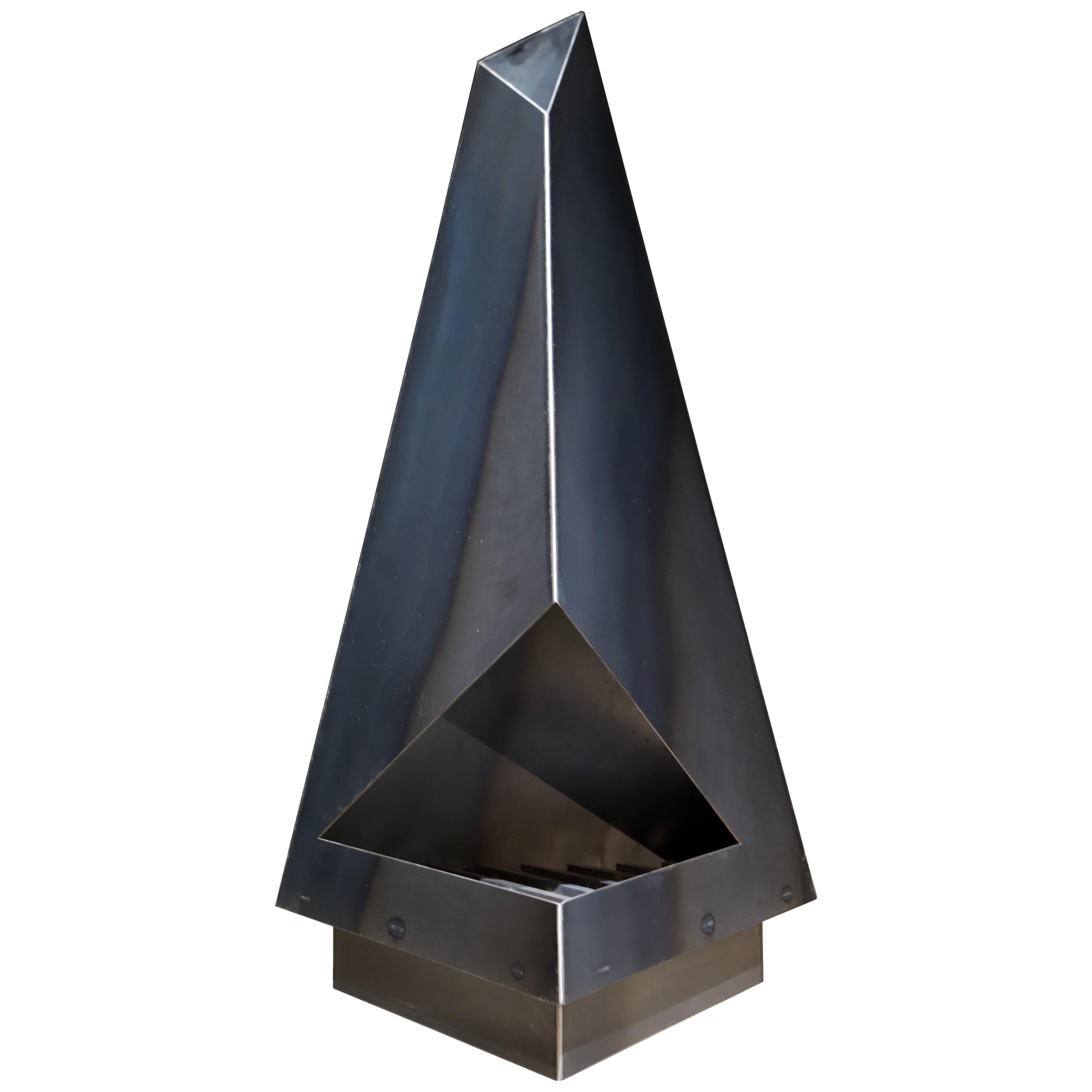 Steel Chiminea Fire Pit Outdoor Fireplace at 1stDibs | steel chimnea,  vintage chiminea, antique chiminea