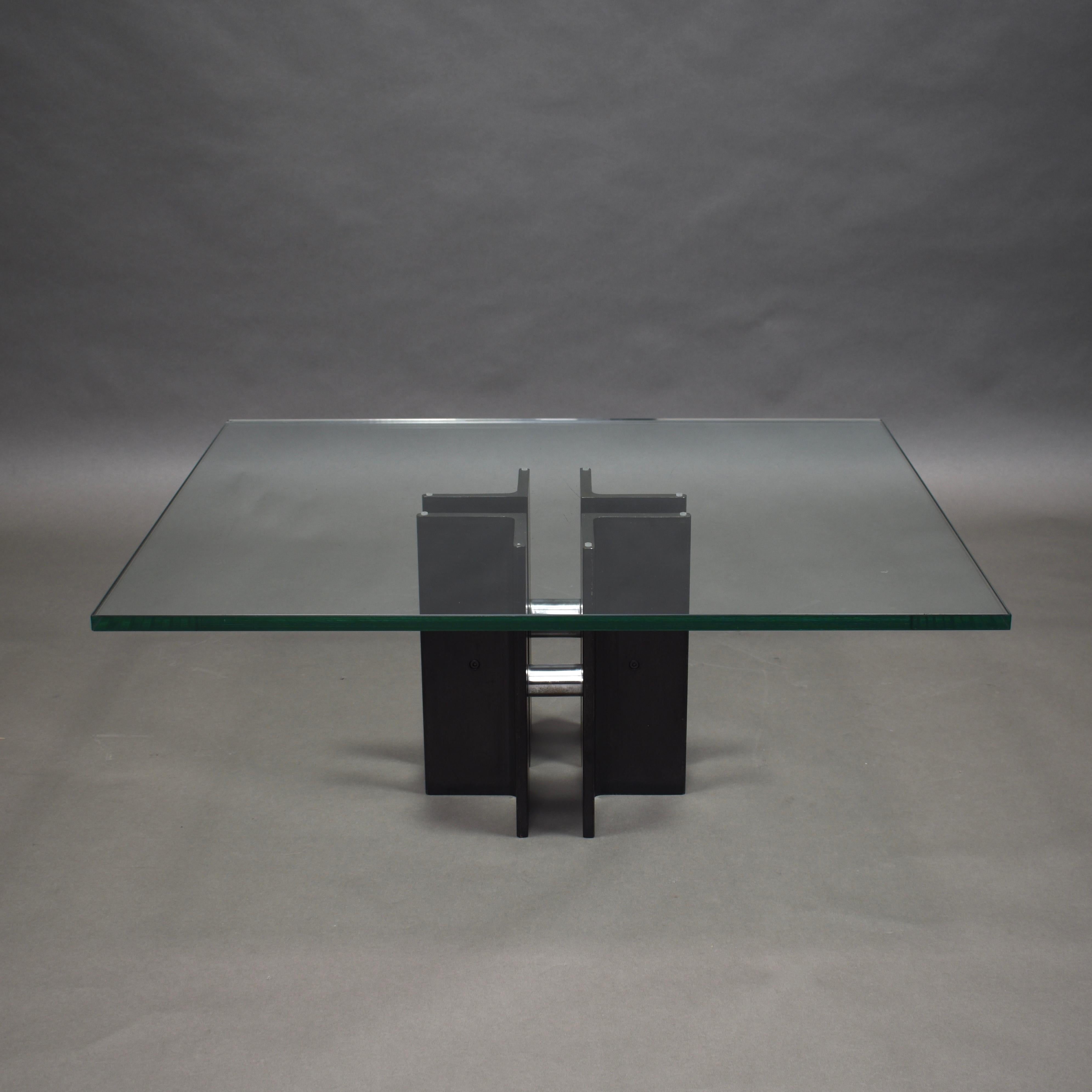 Midcentury coffee table in heavy steel, chrome and glass.

We also have the same coffee table available with round glass top.

Designer: Unknown

Manufacturer: Unknown

Country: Unknown

Model: Coffee table

Material: Steel / Chrome /