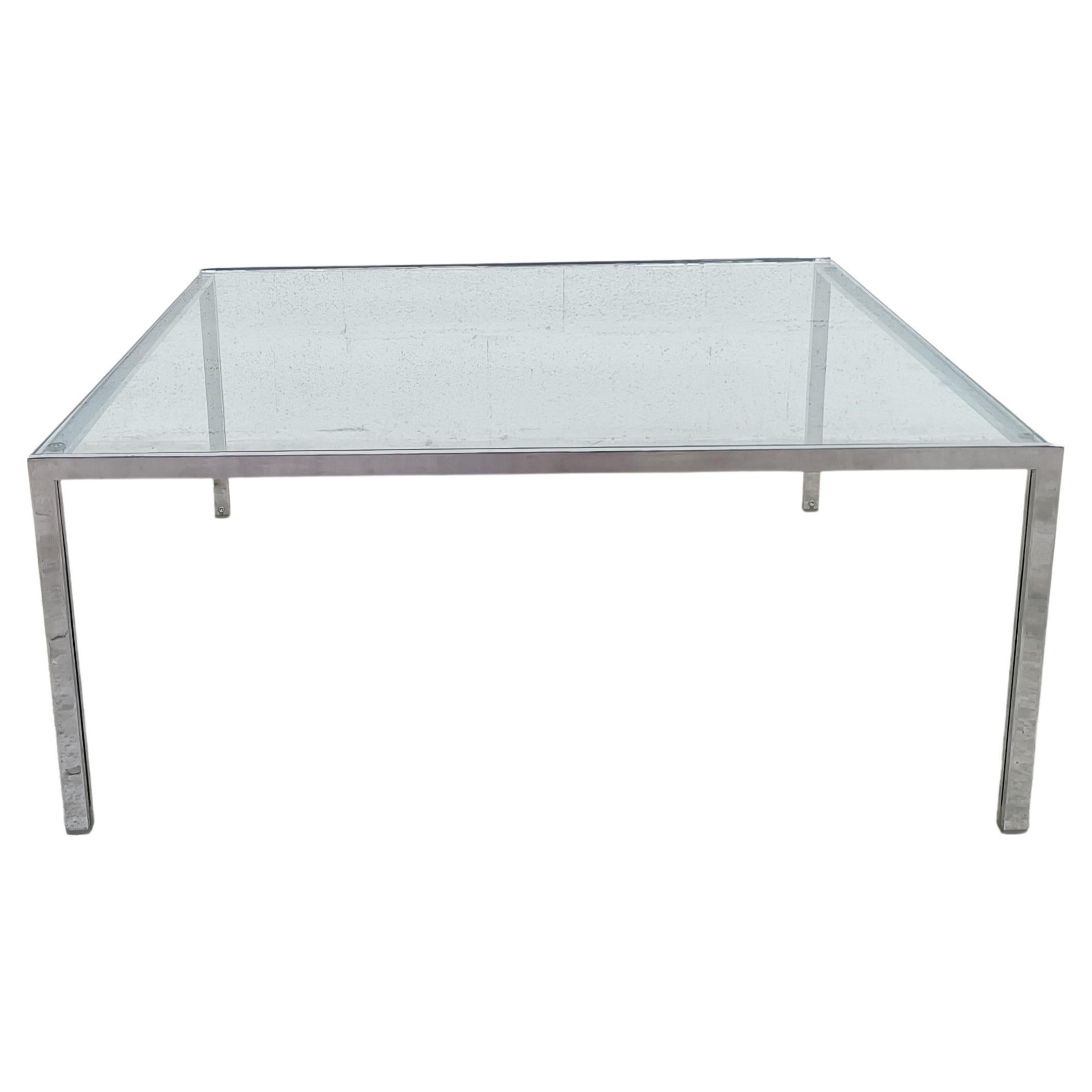 Steel Chromed and Glass Coffee Table Luar by Ross Littell for ICF 70s