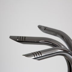 Vintage Chromed Steel Pipes Pendant Chandelier, Contemporary Industrial Style