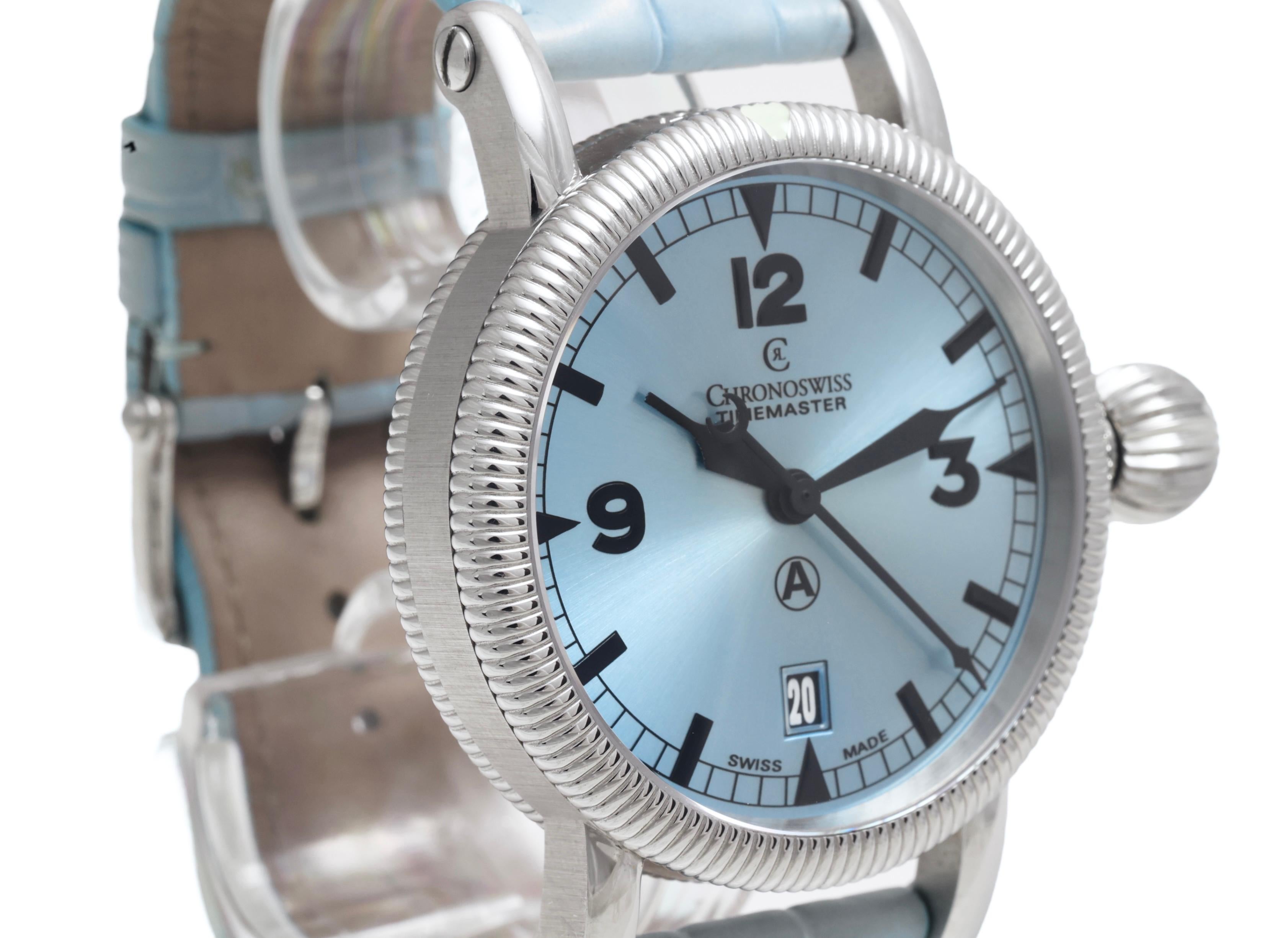 Steel Chronoswiss Timemaster Automatic Wrist Watch LNIB In Excellent Condition For Sale In Antwerp, BE