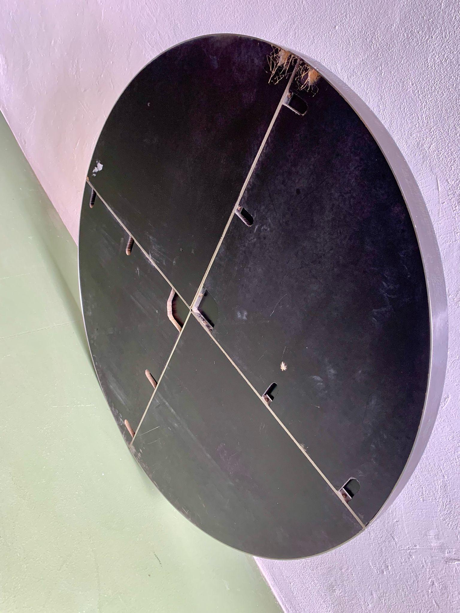 Late 20th Century Steel circular mirror by G. Offredi, Italy, 1970s in vendita