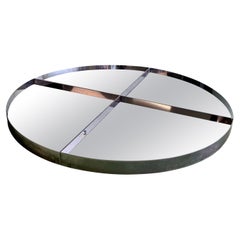Steel circular mirror by G. Offredi, Italy, 1970s
