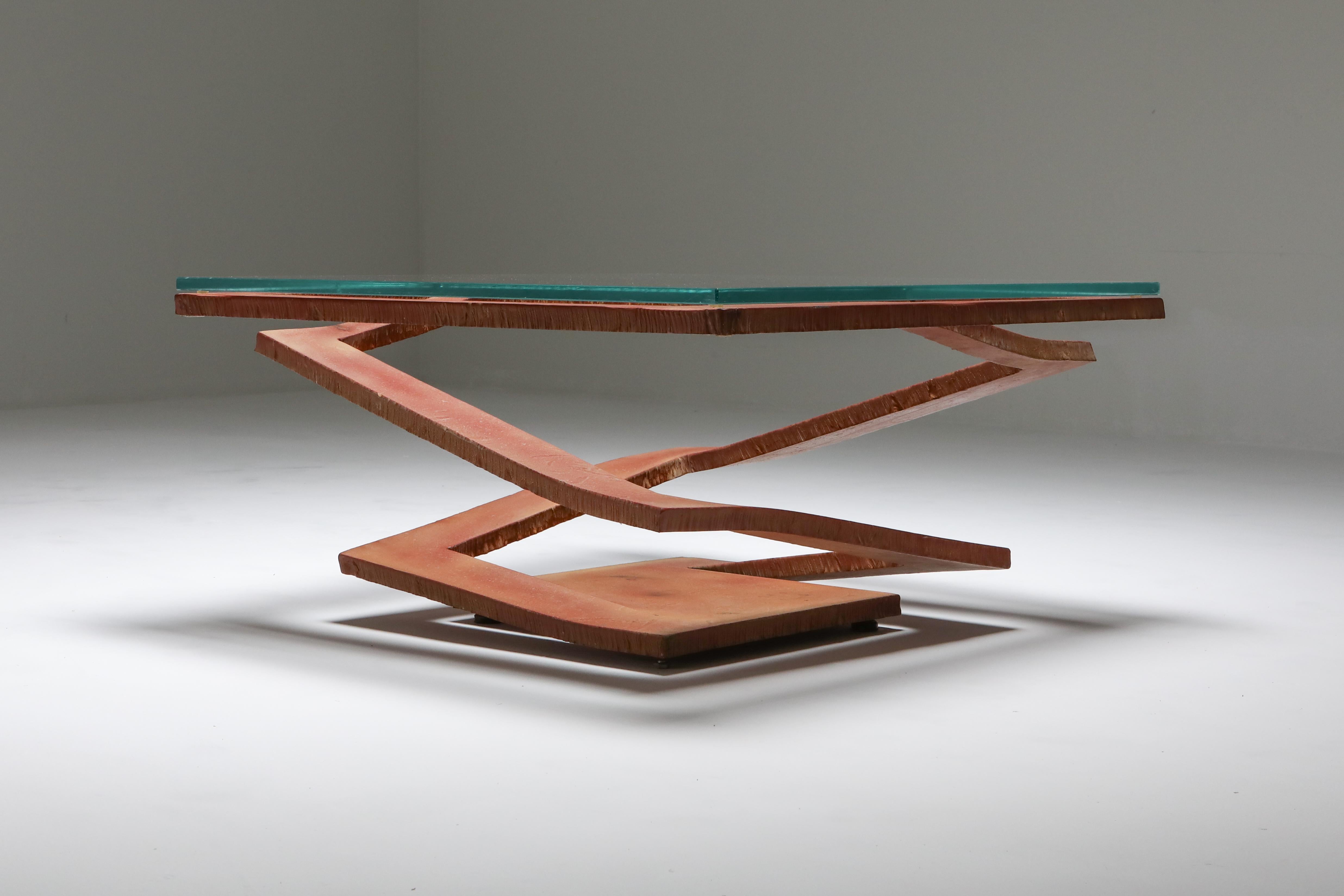 Post-Modern Steel Coffee Table by Maurice Barilone for Roche Bobois