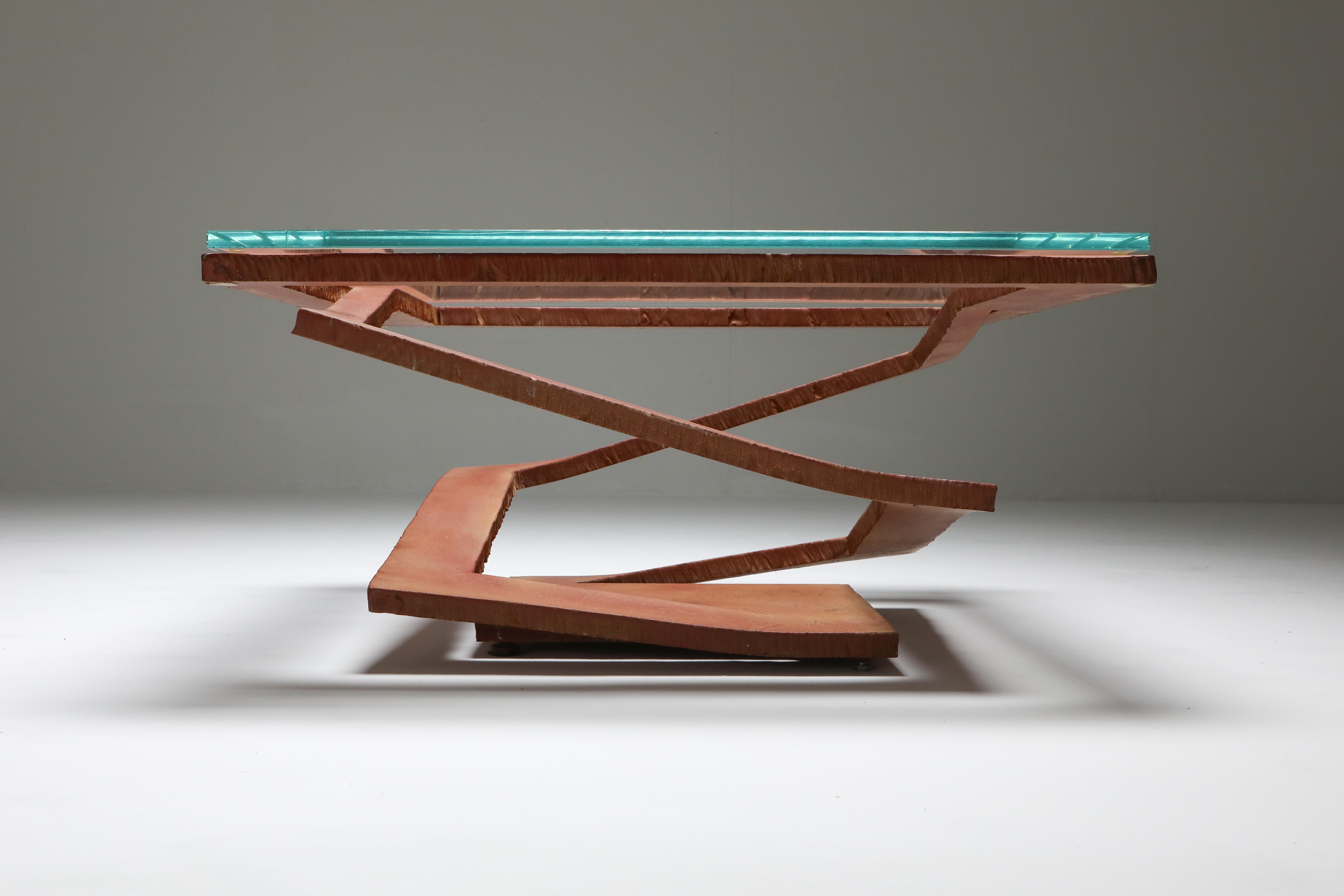 Italian Steel Coffee Table by Maurice Barilone for Roche Bobois