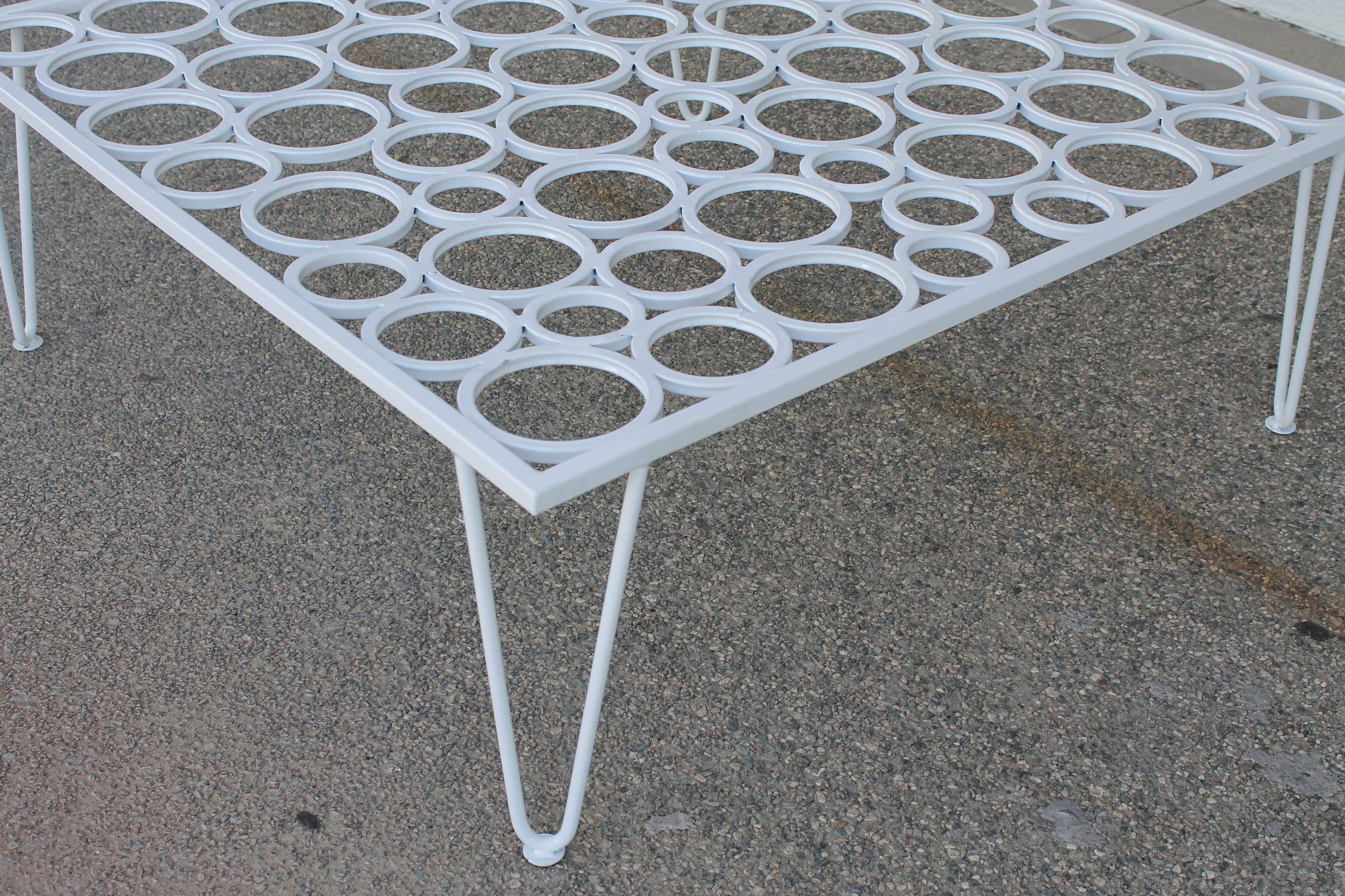 Steel Coffee Table with Circles For Sale 1