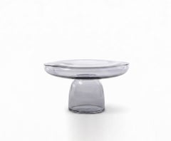 Steel-Colored Blown Glass Coffee Table and Side Table Mogg Olo Glass 60cm 23.6in