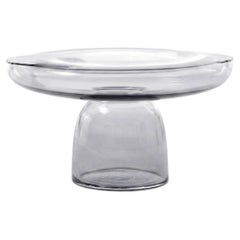 Steel-Colored Blown Glass Coffee Table and Side Table Mogg Olo Glass 60cm 23.6in