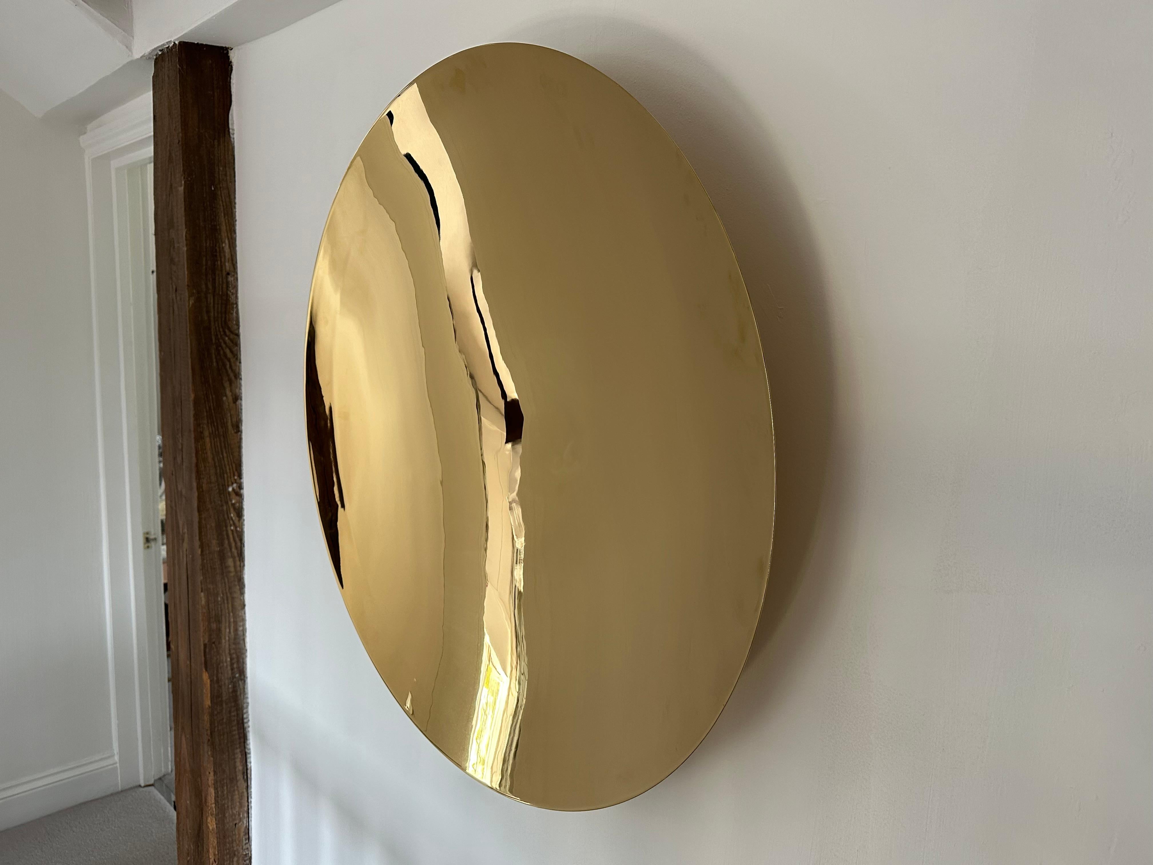 Plated Steel Concave Wall Mirror For Sale