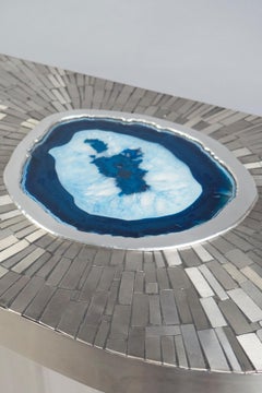 Steel Console Featuring Blue Agate by Stan Usel, Belgium, 2016
