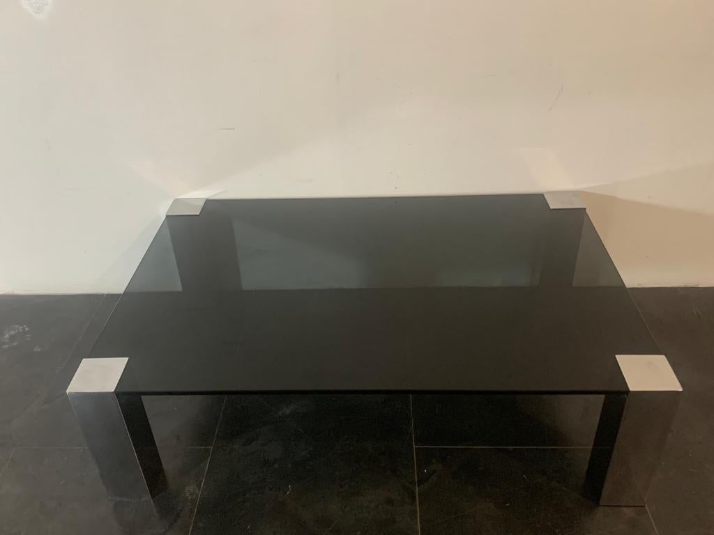Steel & Crystal Coffee Table from Cidue, 1970s For Sale 5
