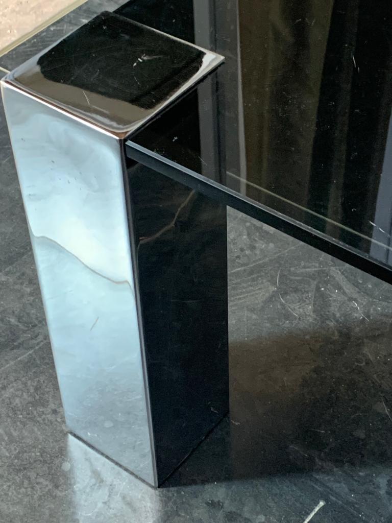 Table basse en acier et cristal de Cidue, années 1970 en vente 13