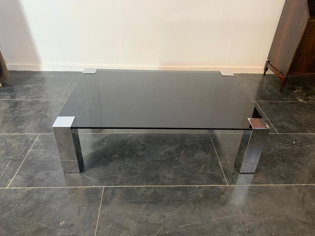 Steel & Crystal Coffee Table from Cidue, 1970s For Sale 15