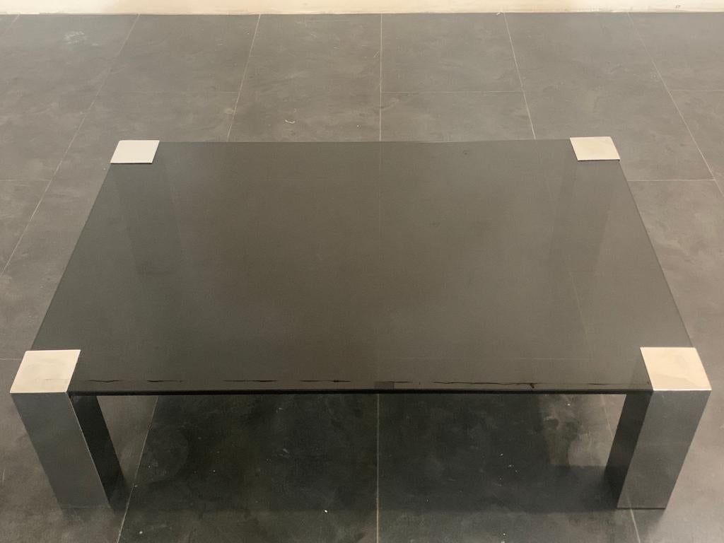 Steel & Crystal Coffee Table from Cidue, 1970s For Sale 1