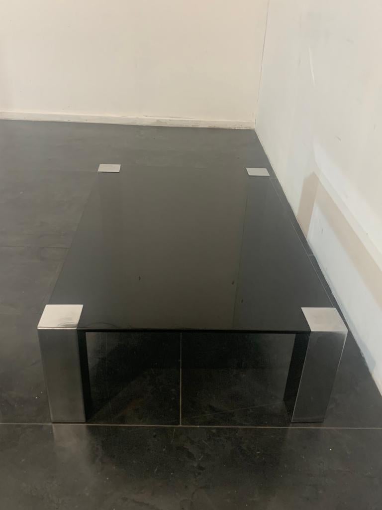 Steel & Crystal Coffee Table from Cidue, 1970s For Sale 4