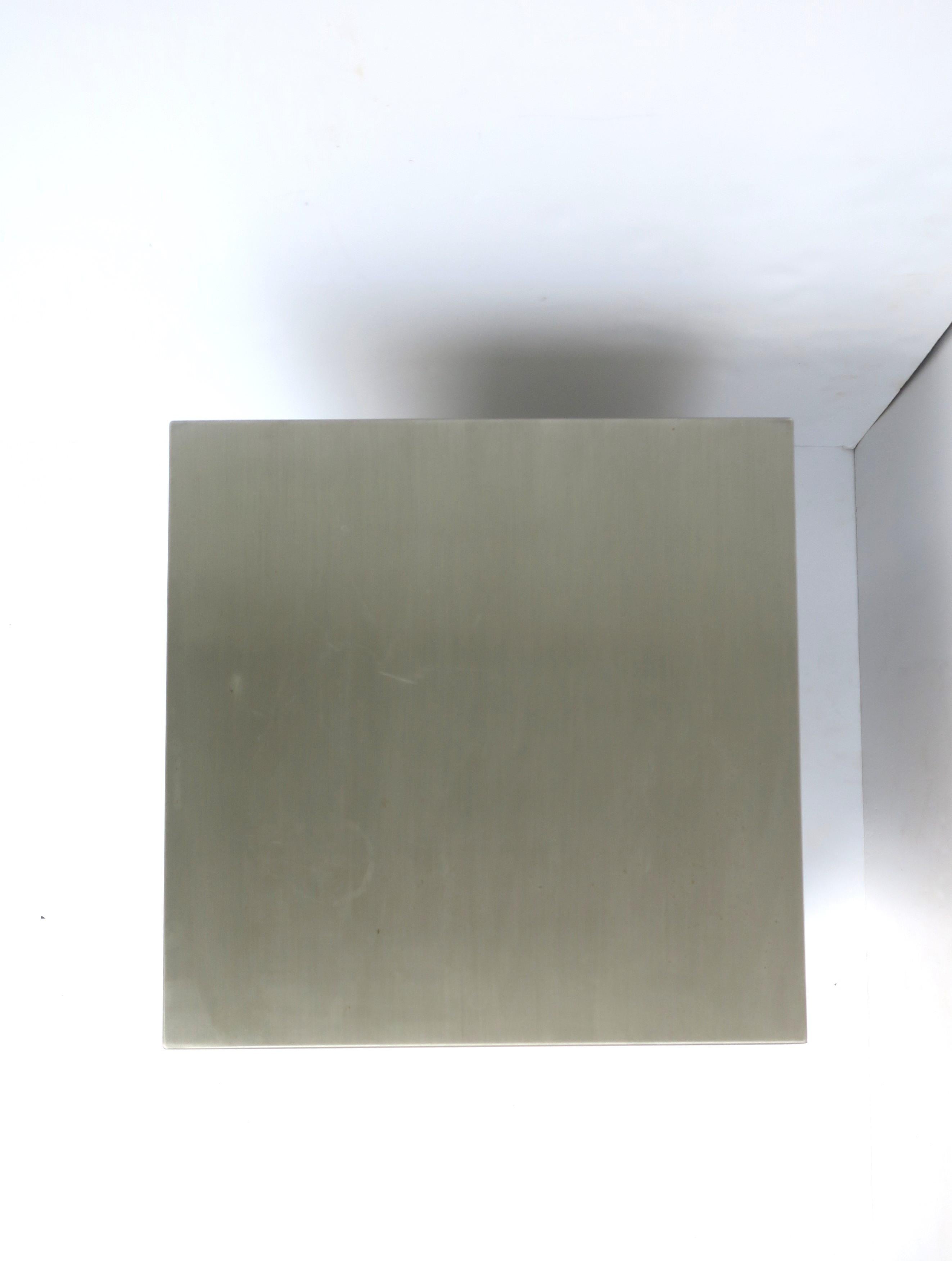 Steel Cube End Table Pedestal Minimalist  6