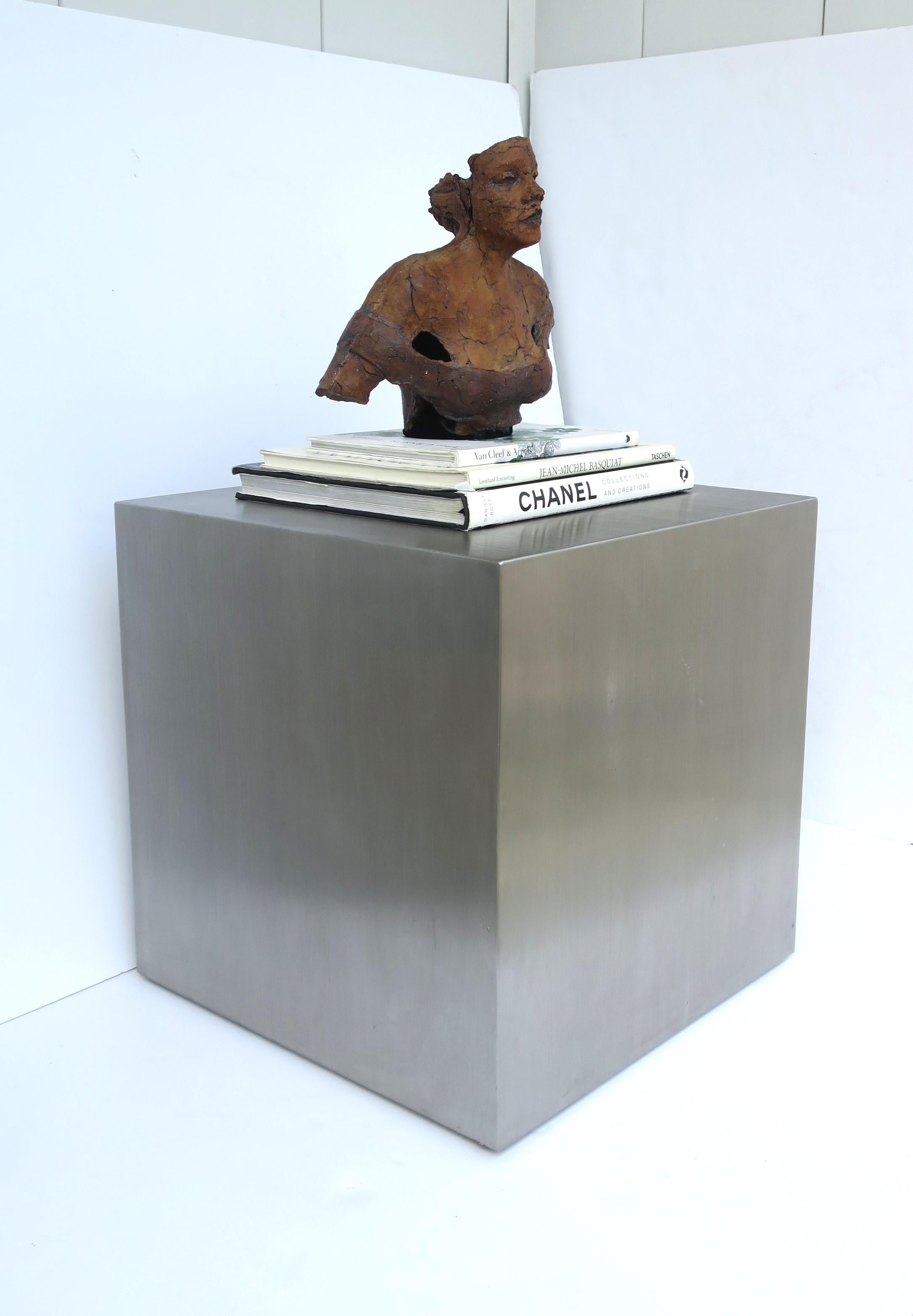Steel Cube End Table Pedestal Minimalist  1
