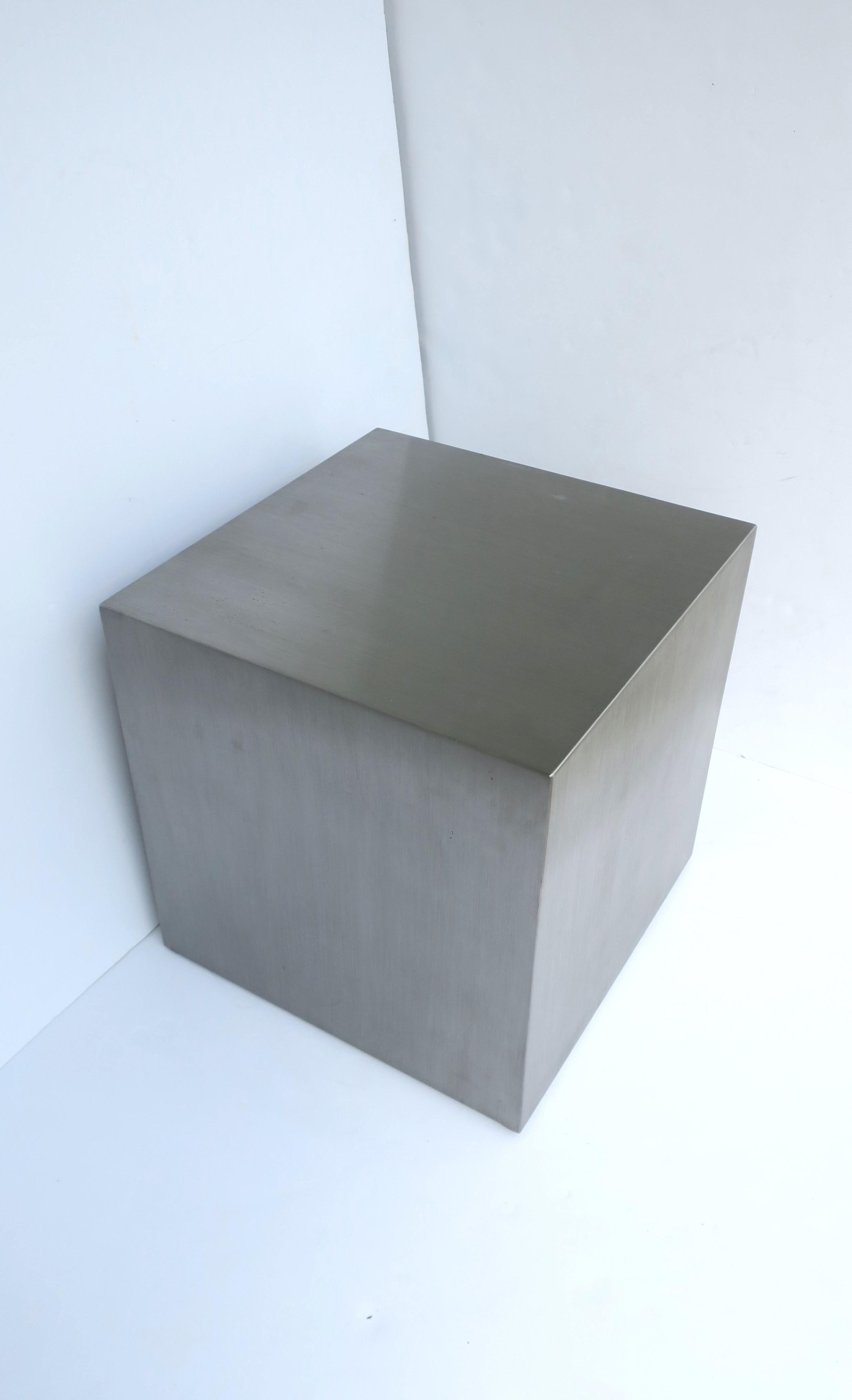 Steel Cube End Table Pedestal Minimalist  2